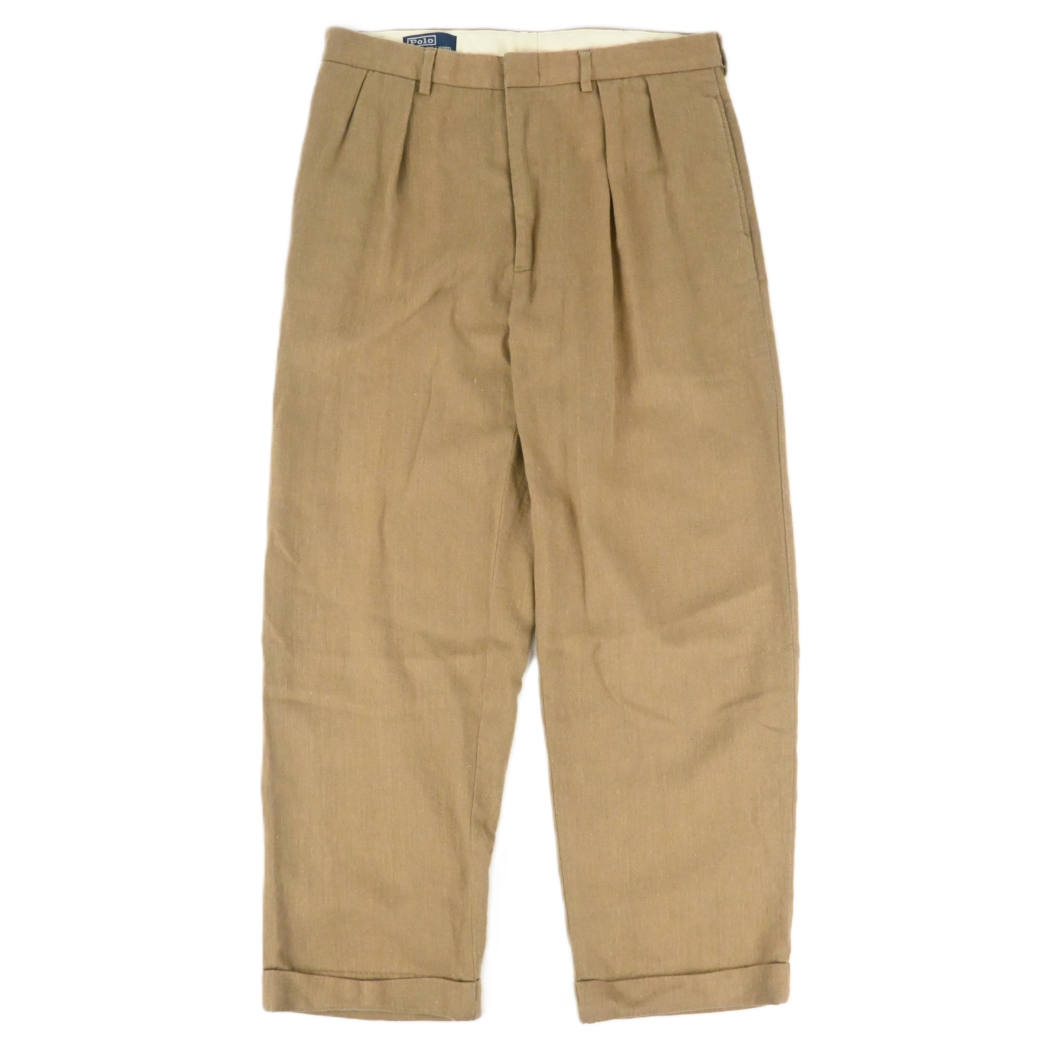 90's POLO BY RALPH LAUREN 2 TUCK LINEN SLACKS W35 L29
