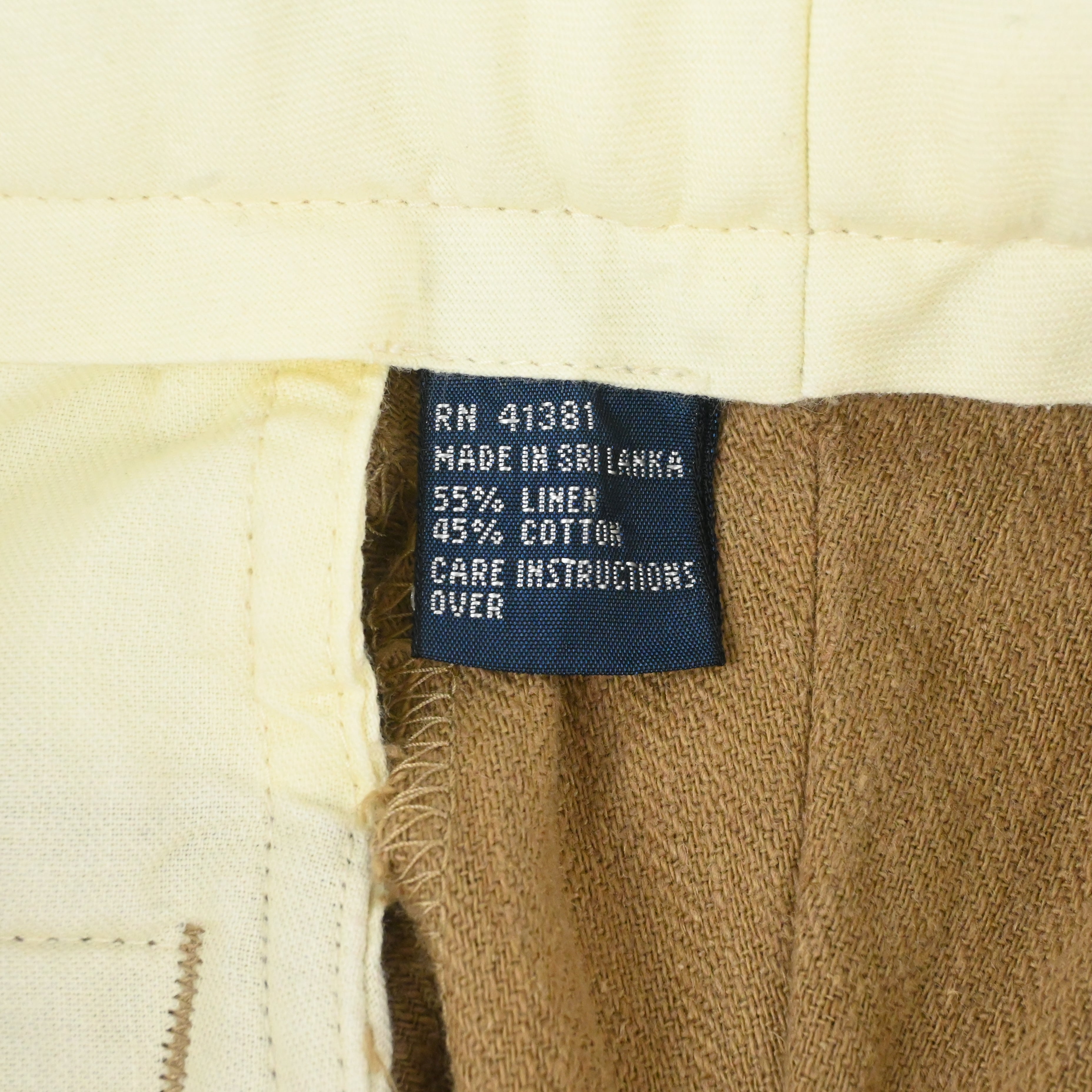 90's POLO BY RALPH LAUREN 2 TUCK LINEN SLACKS W35 L29