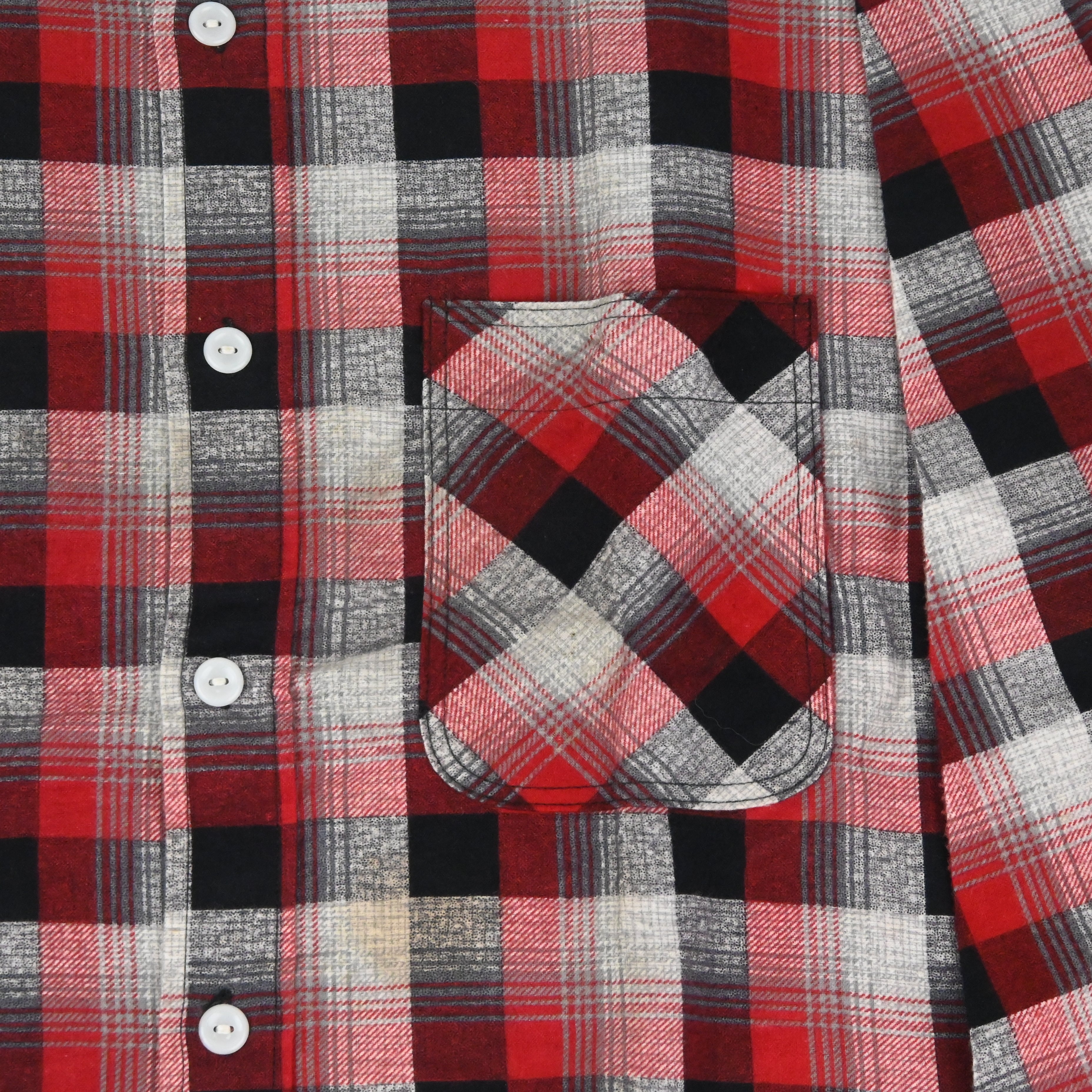 60's E&W POLAR PRINT FLANNEL L/S SHIRT SIZE L DEAD STOCK