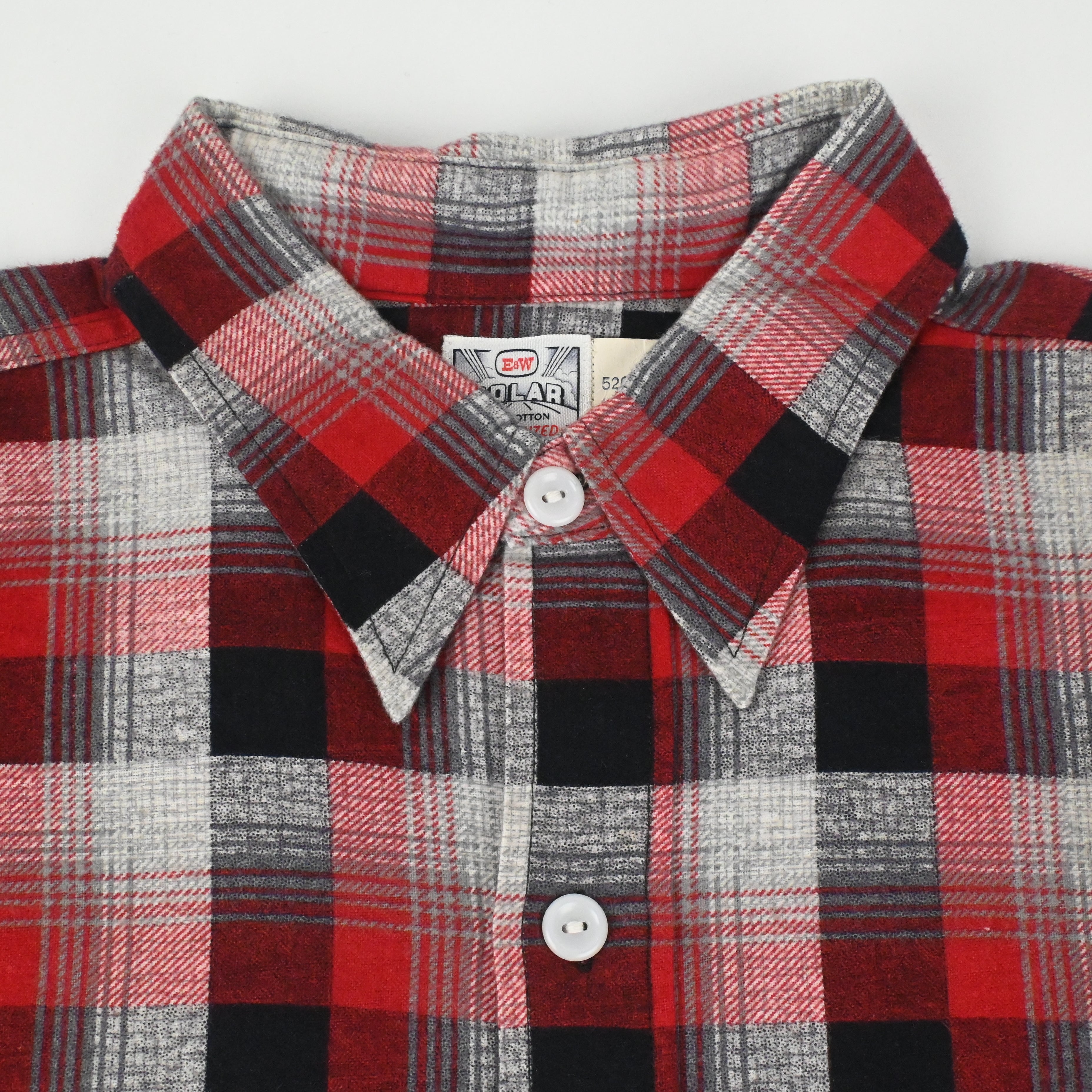 60's E&W POLAR PRINT FLANNEL L/S SHIRT SIZE L DEAD STOCK