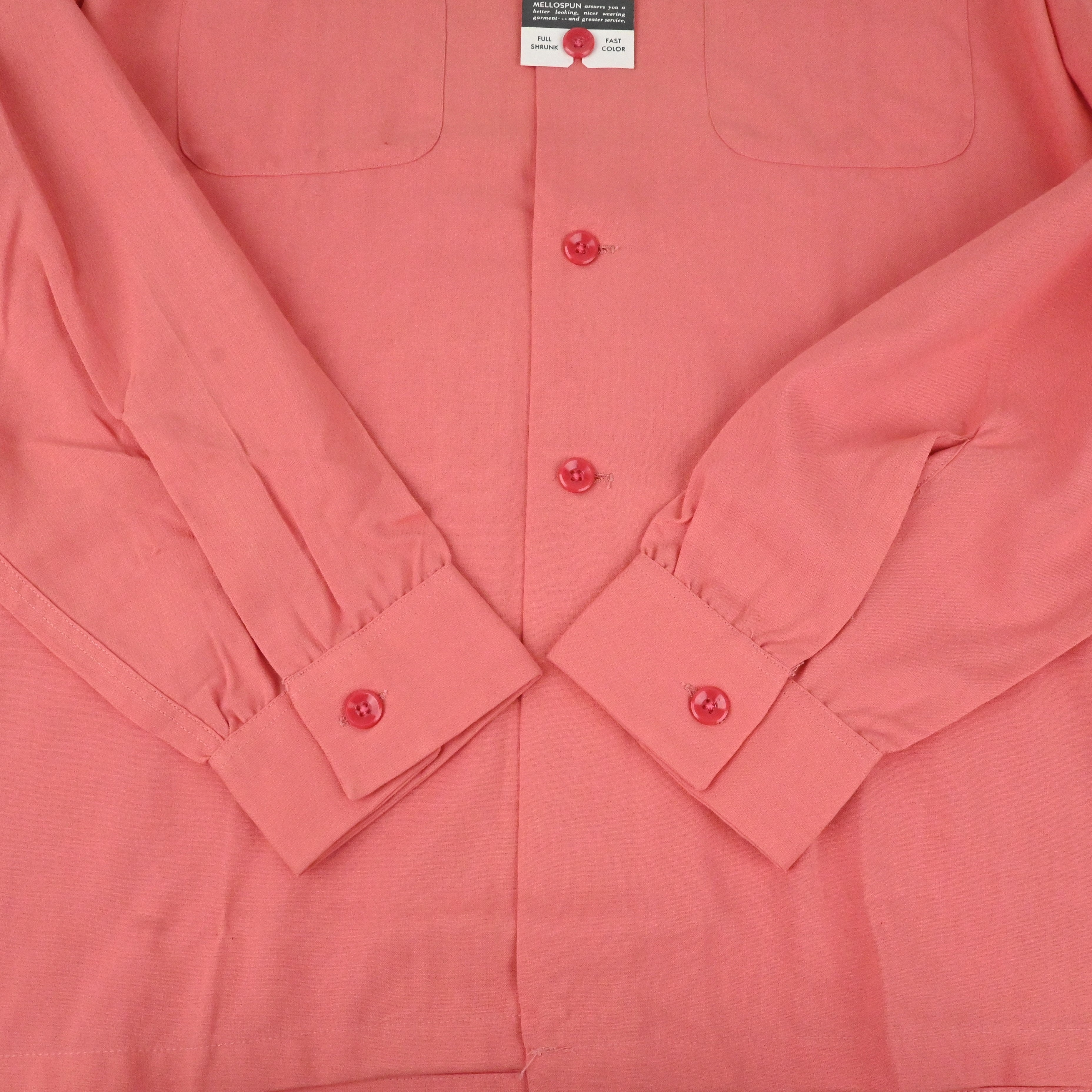 50's MACY'S MEN'S STORE SPORT WEAR RAYON GAB LOOP COLLAR SHIRT SIZE XL DEAD STOCK