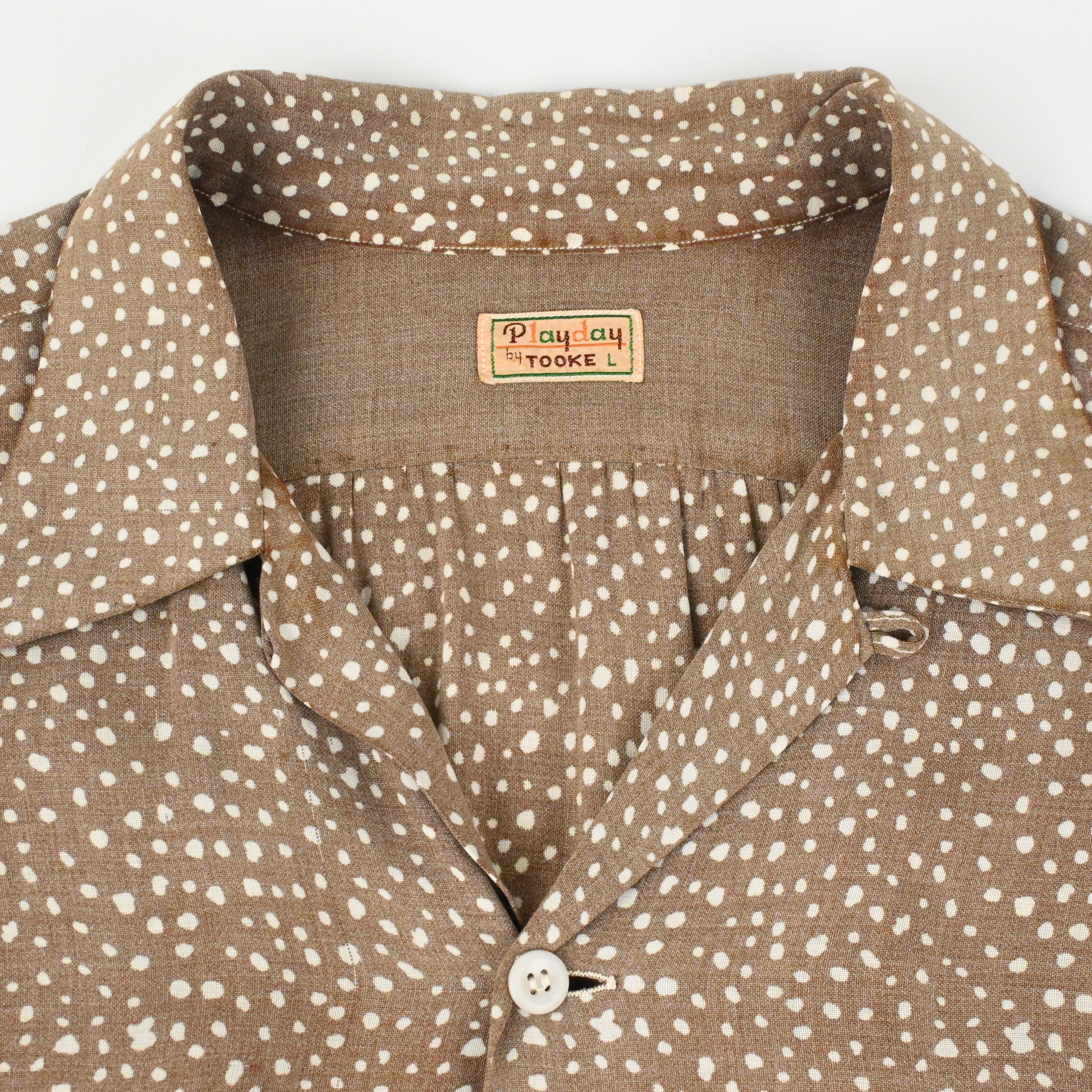 40's PLAY DAY BY TOOKIE RAYON LOOP COLLAR SHIRT SIZE L