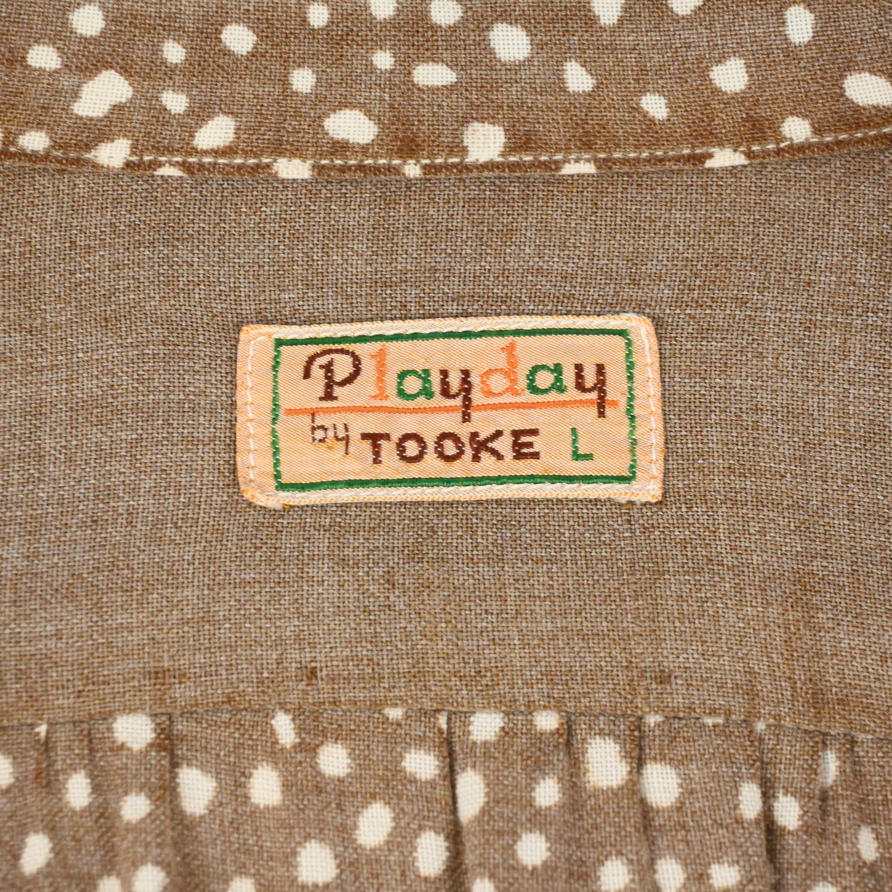 40's PLAY DAY BY TOOKIE RAYON LOOP COLLAR SHIRT SIZE L