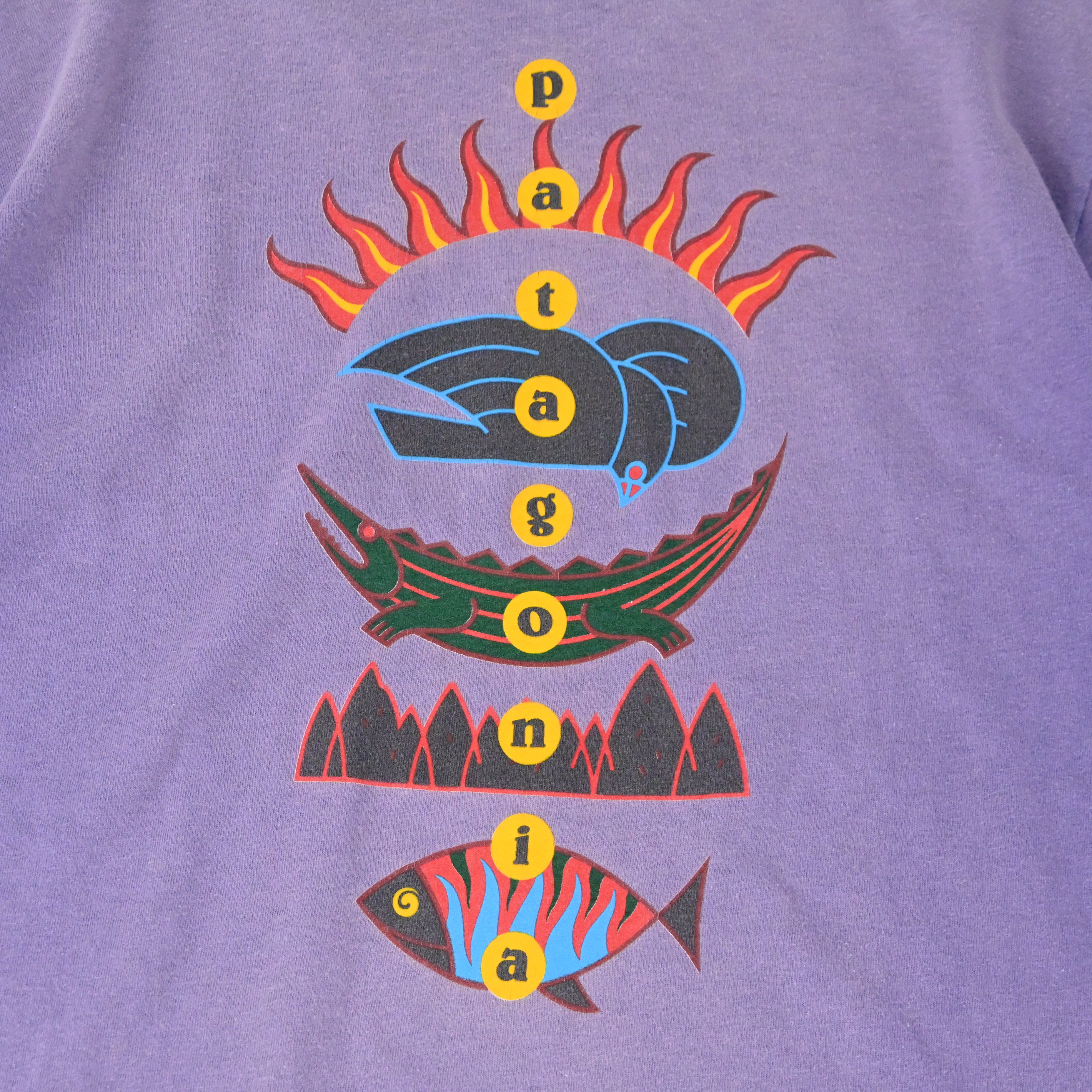 90'S PATAGONIA ENDANGERED ANIMAL T-SHIRT LT. PURPLE SIZE M