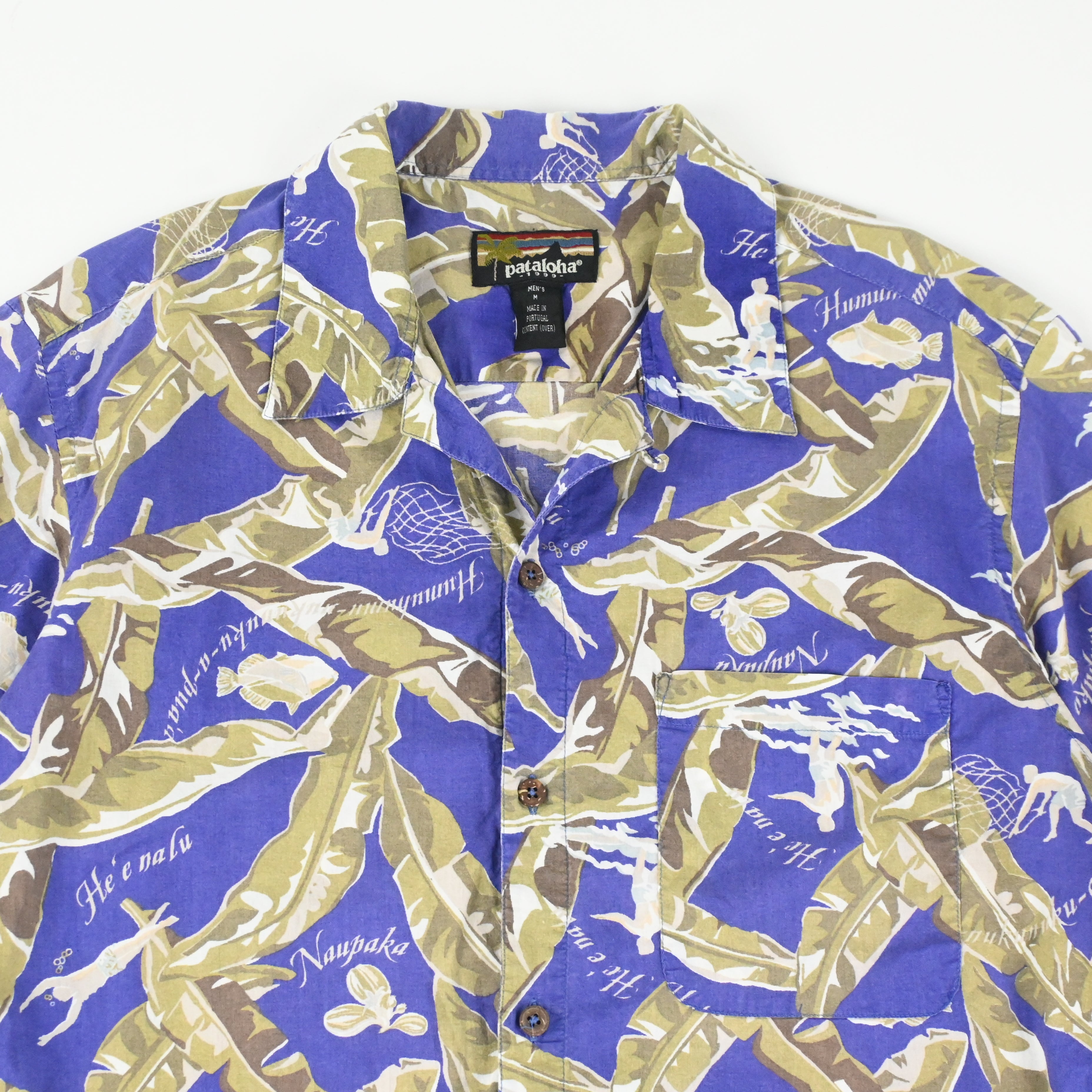 '99 PATALOHA BANANARAMA HAWAIIAN SHIRT COBALT SIZE M