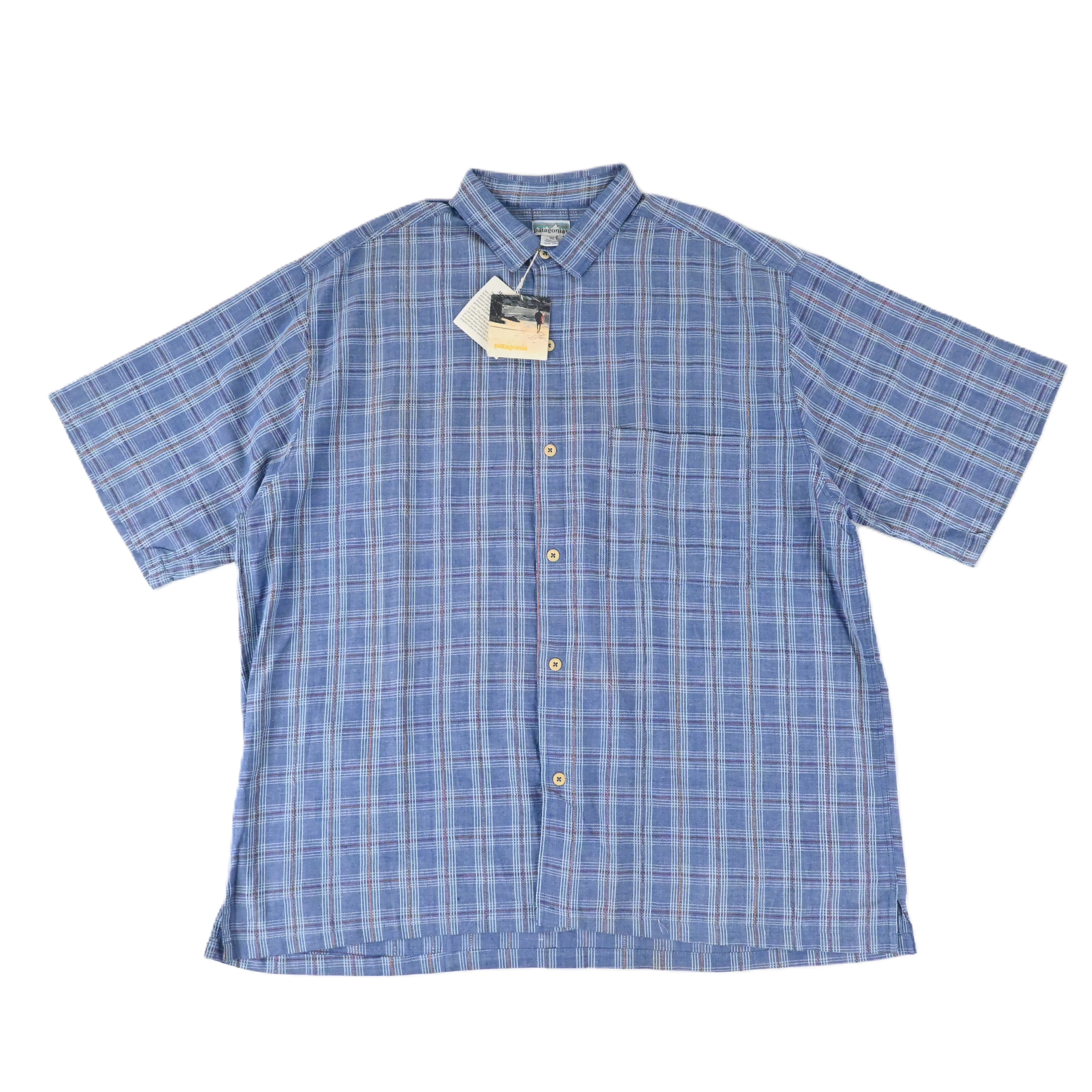 '91 PATAGONIA A/C MADRAS SHIRT LATTICE SIZE XL DEAD STOCK