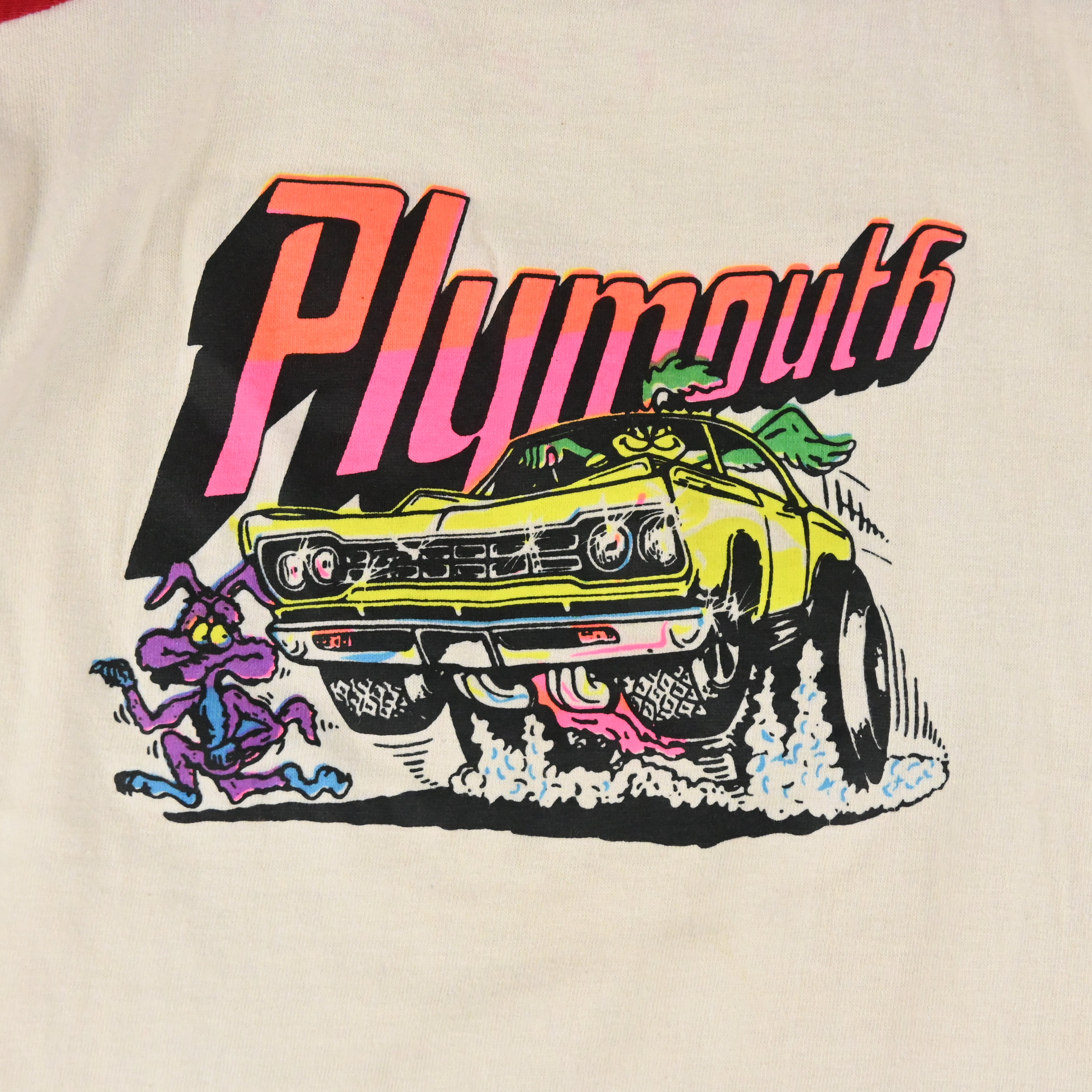 70's CHAMPION "plymouth" 3TONE T-SHIRT SIZE XL