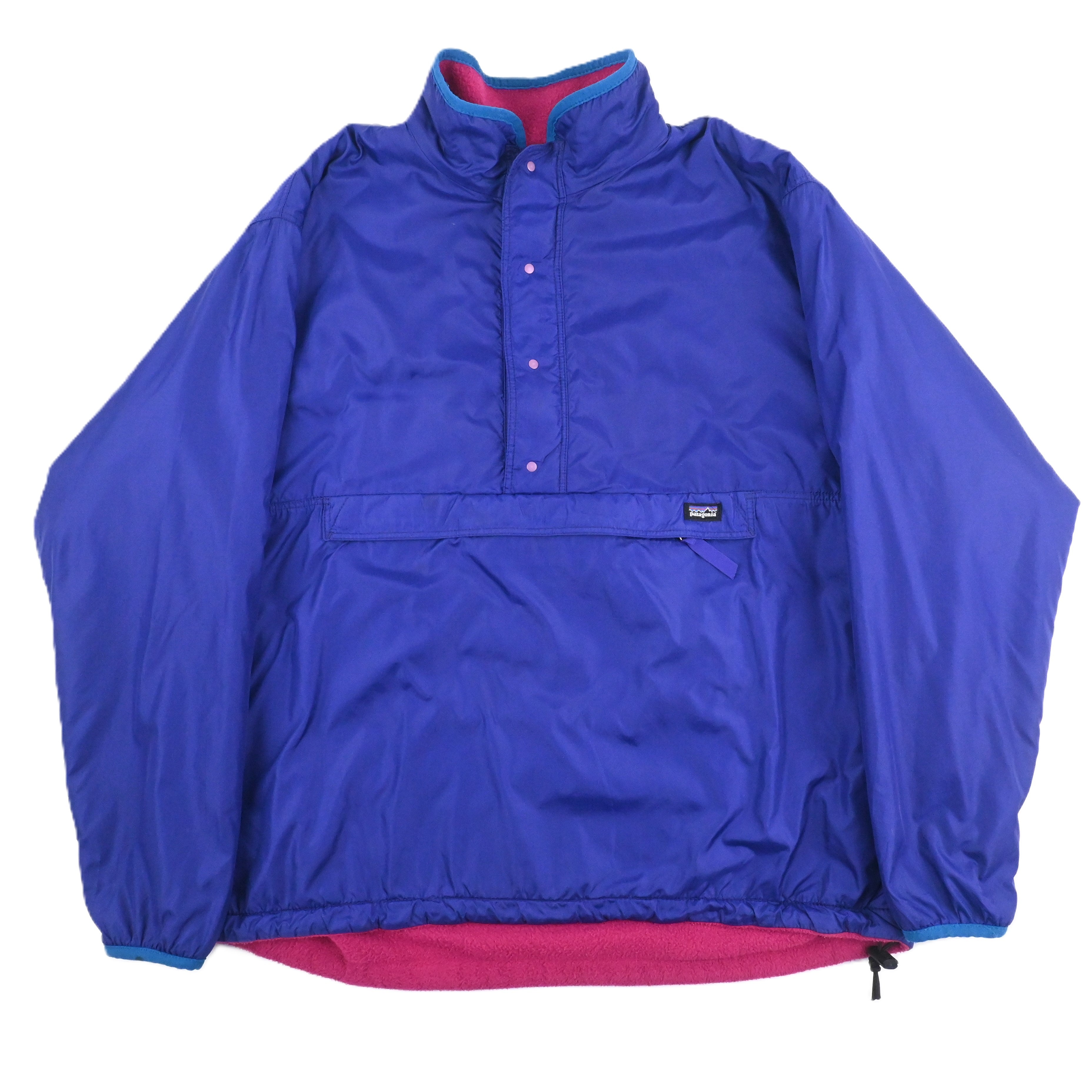 '91 Patagonia REVERSIBLE GLISSADE PULLOVER Bright Blue/Lobster