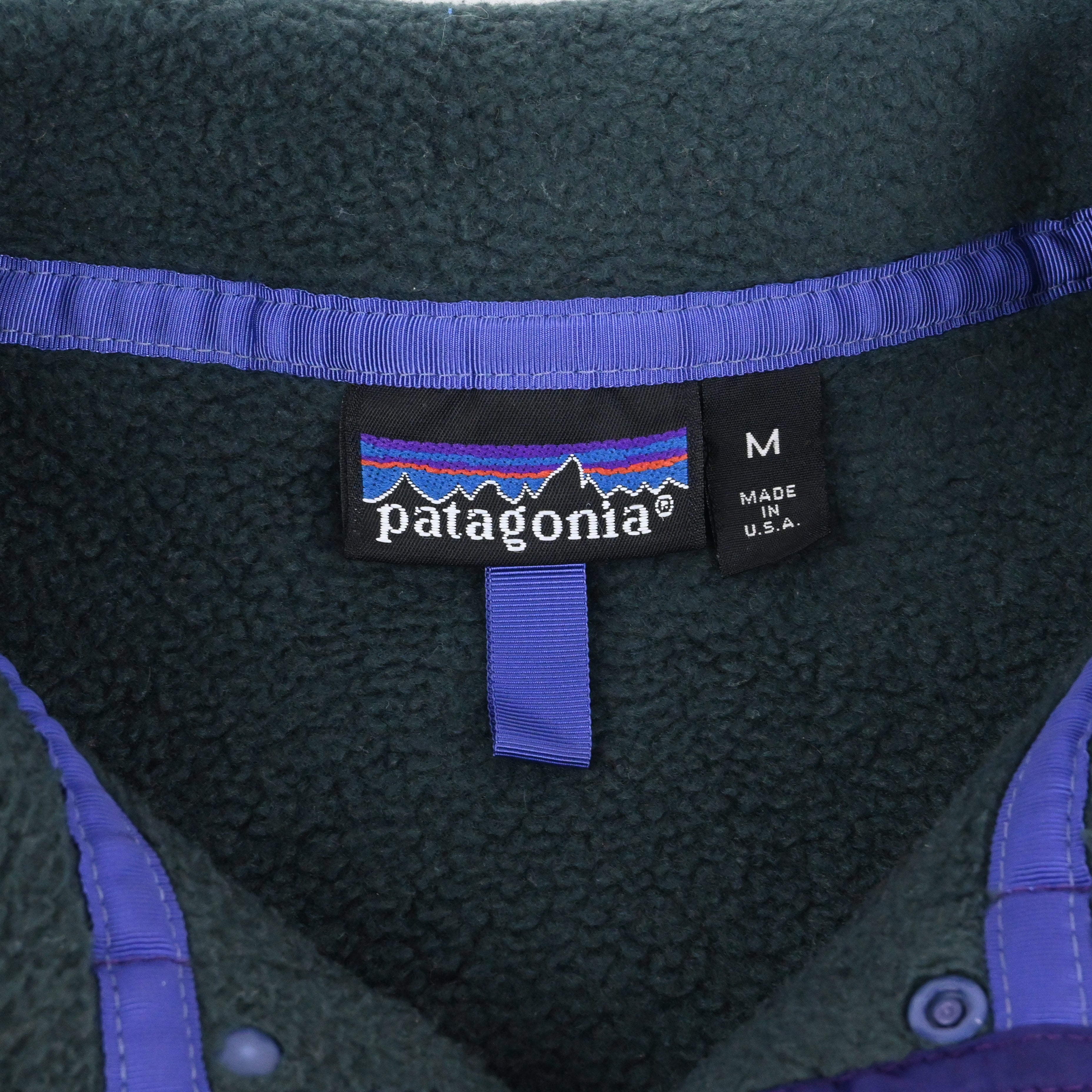 '90 Patagonia SYNCHILLA SNAP T-NECK Hunter Green/Eggplant