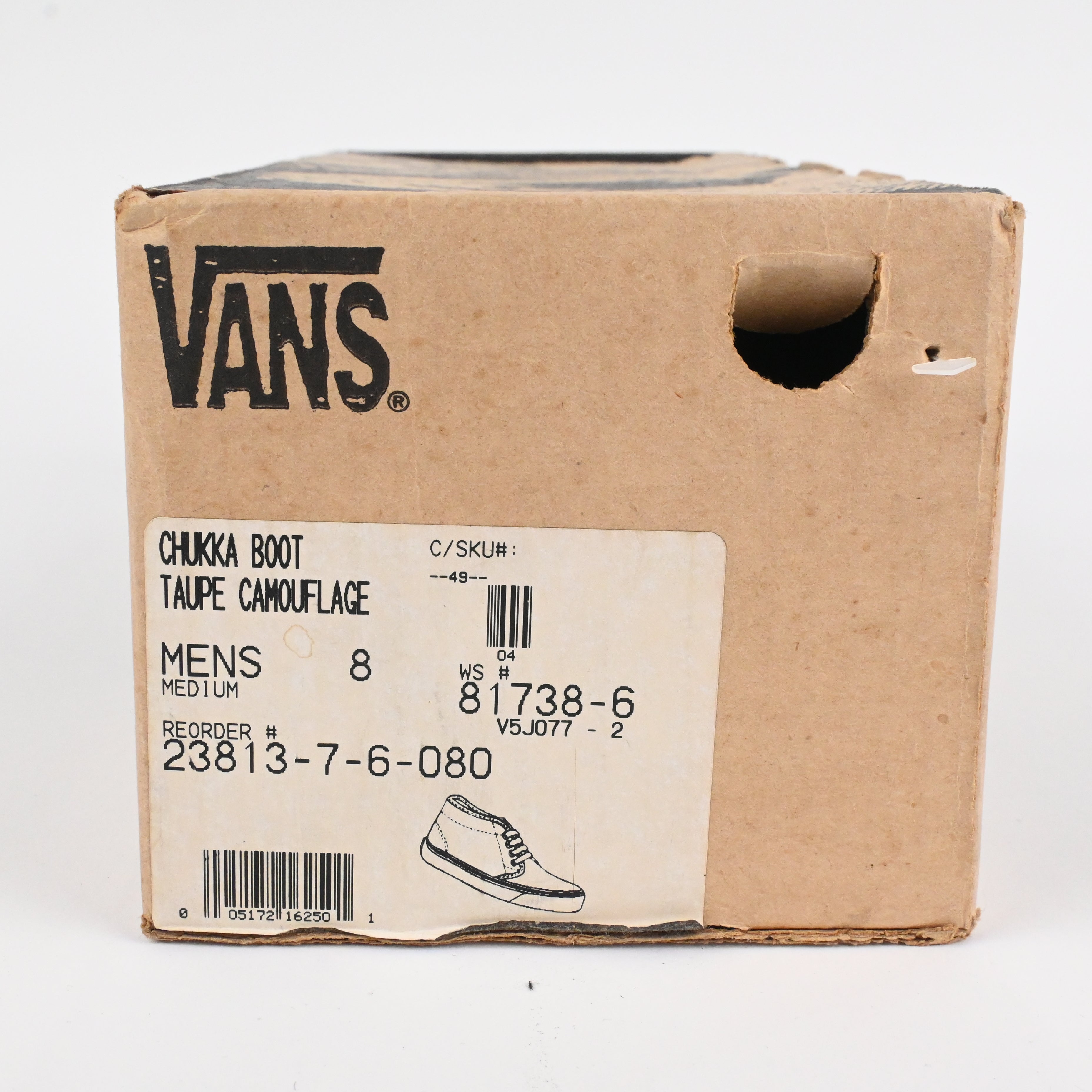 90's VANS "CHUKKA" SIZE 8 DEAD STOCK