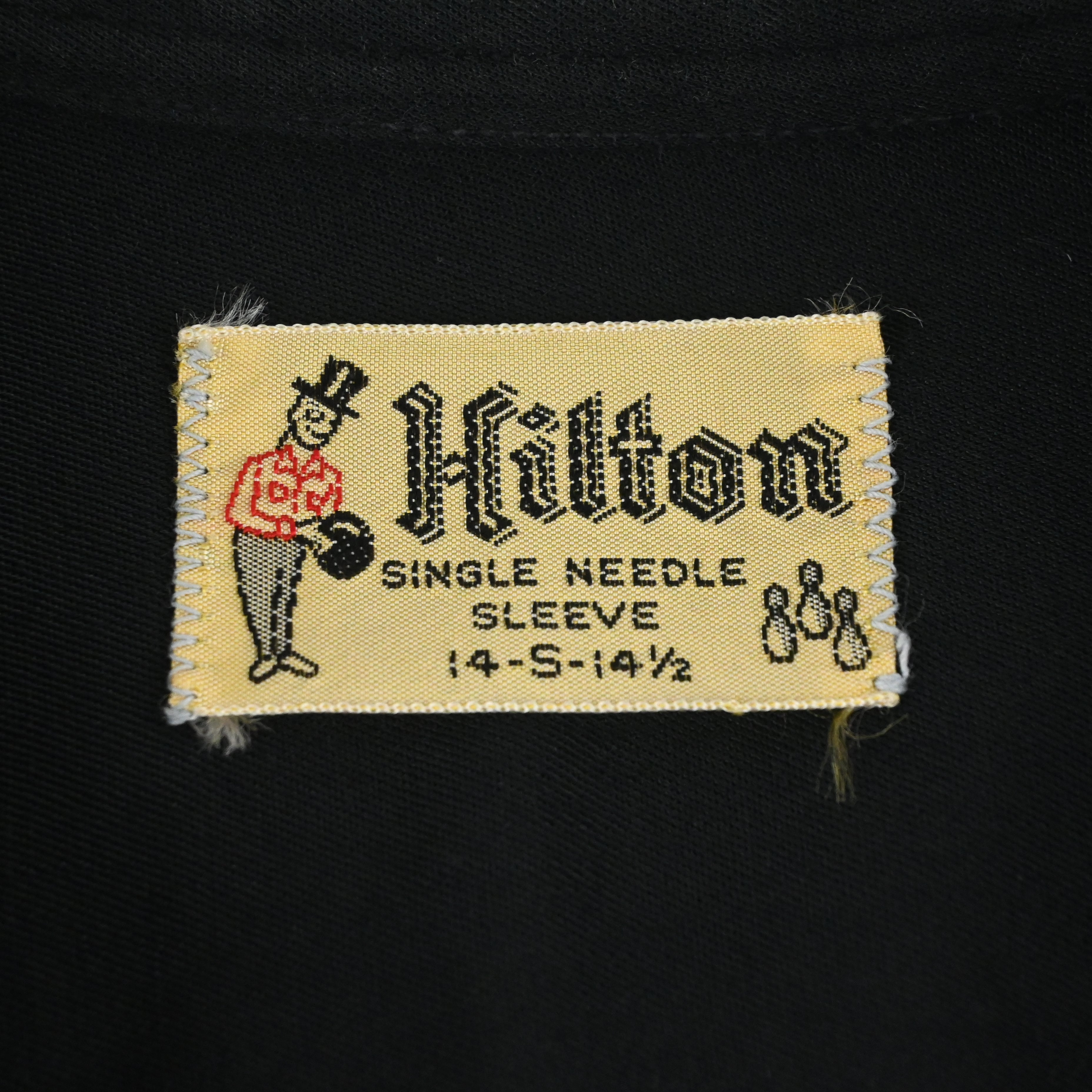60's HILTON BOWLING SHIRT BLACK SIZE S