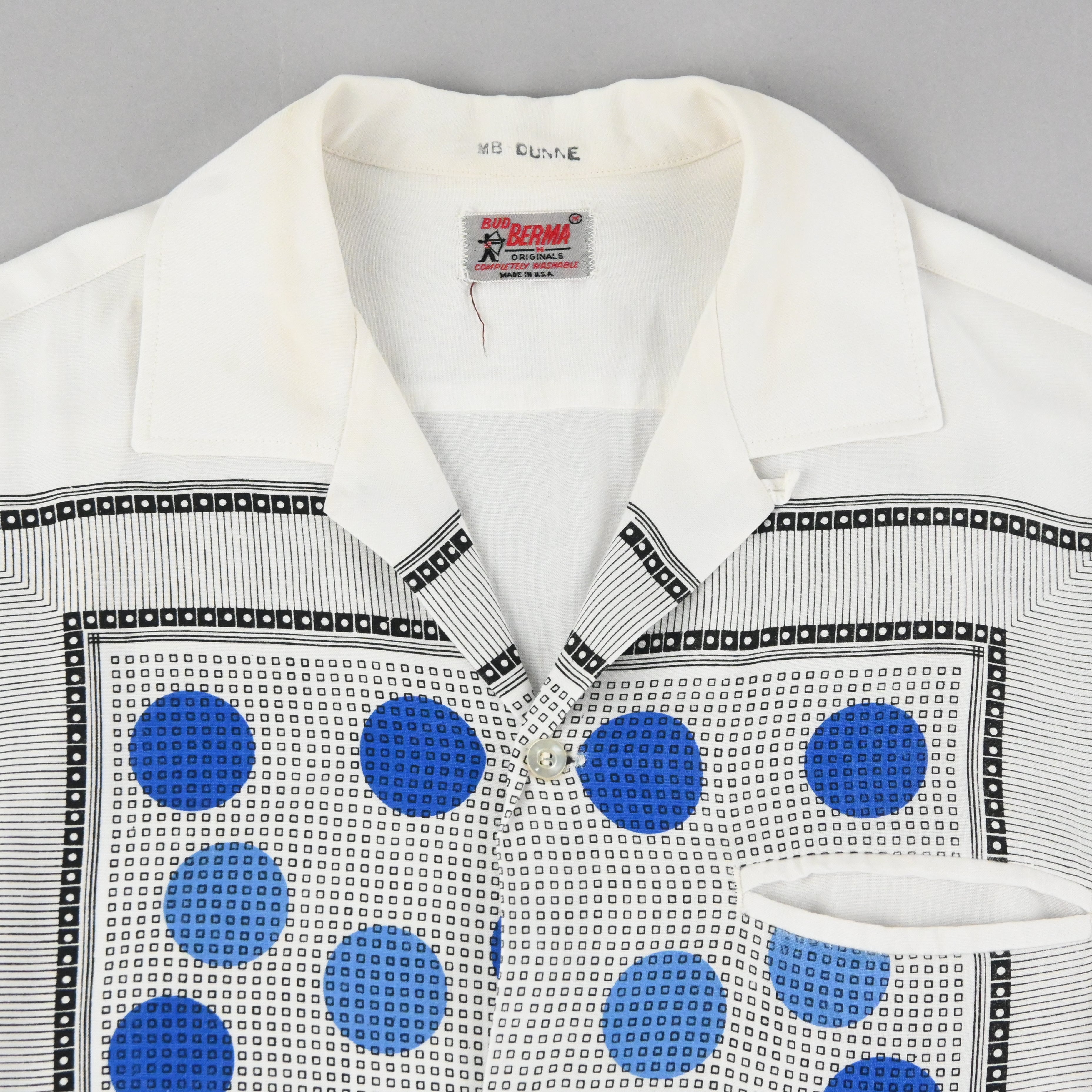 50's BUD BERMA LOOP COLLAR SHIRT SIZE M