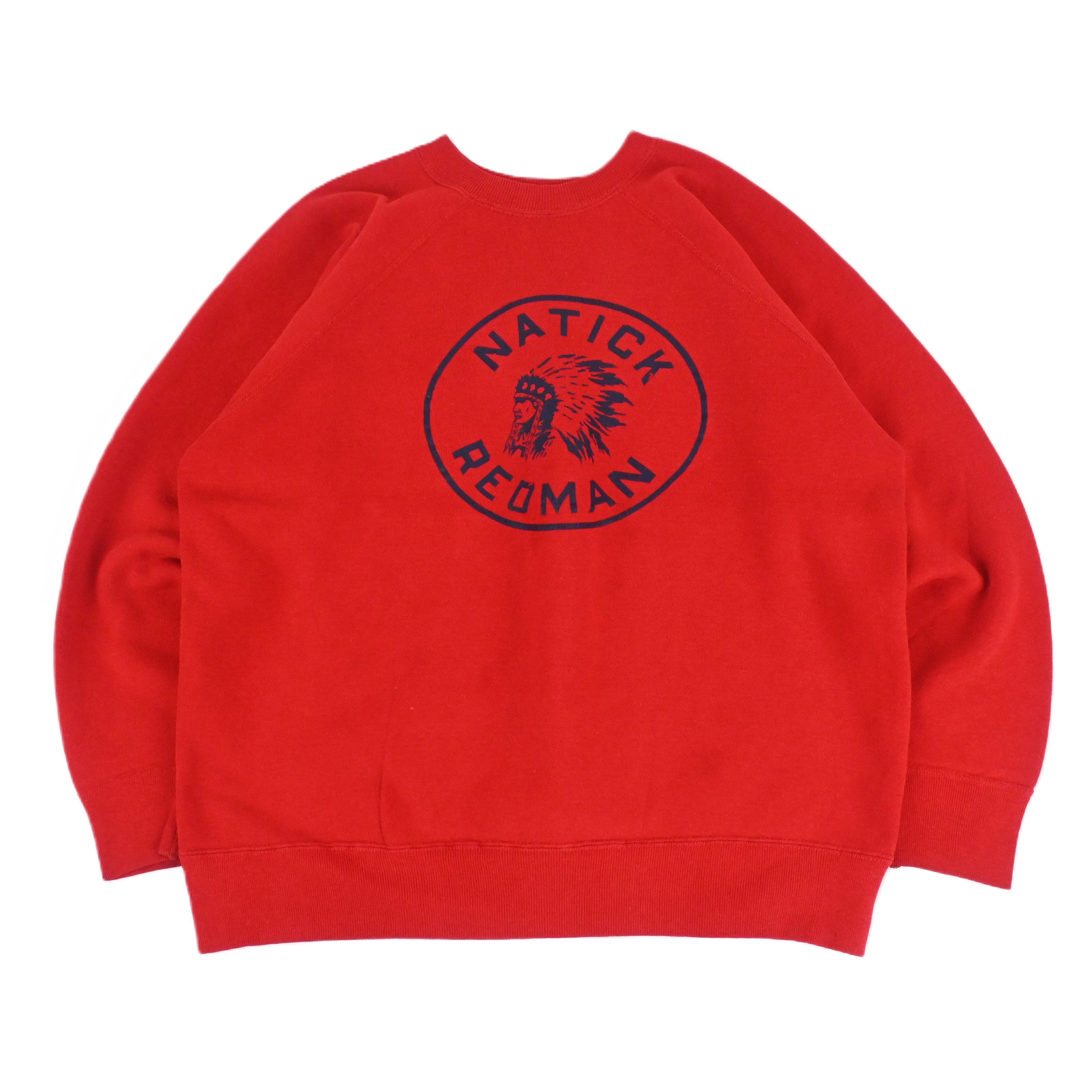 60's Indian Head Printed Sweat Shirt "NATICK RED MAN"