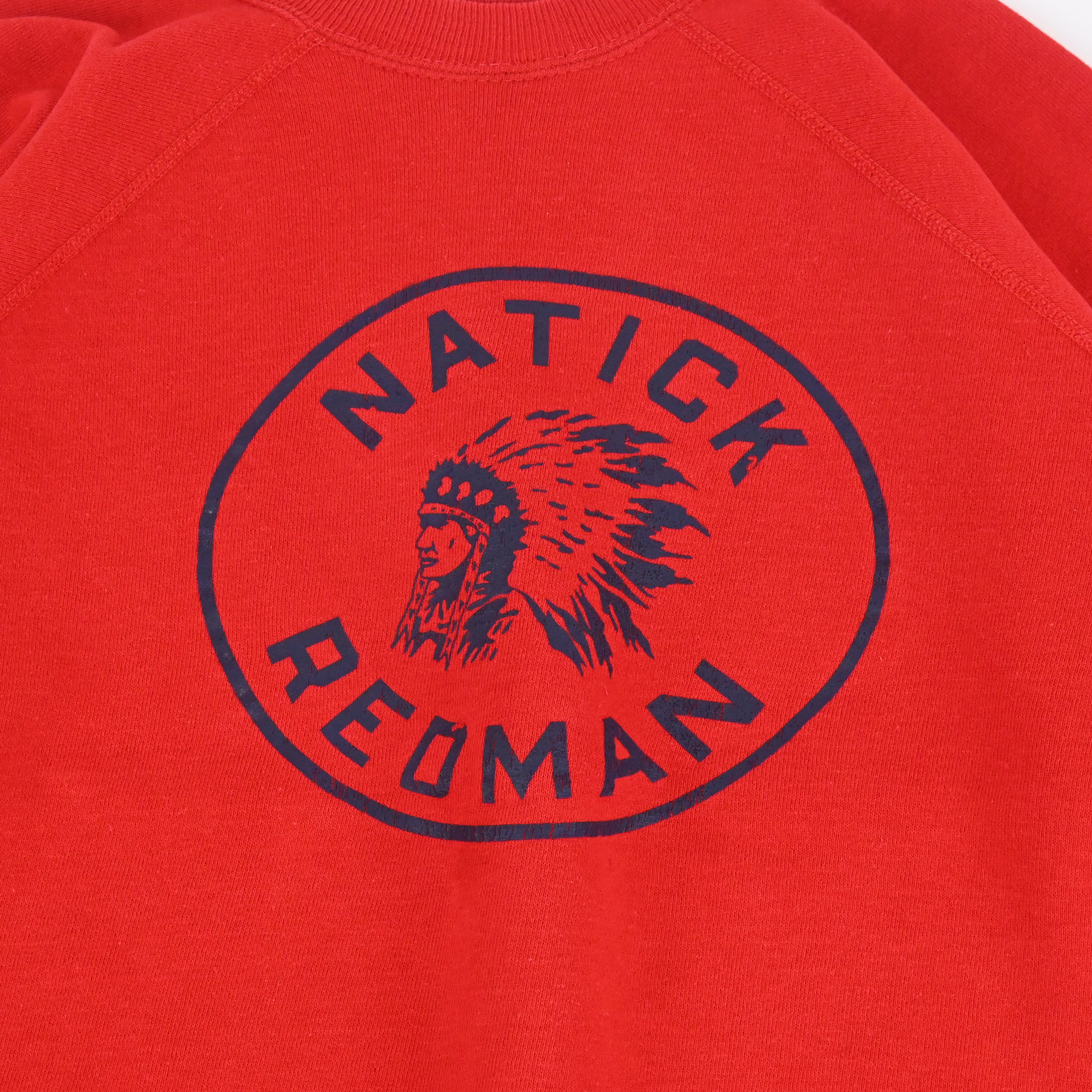 60's Indian Head Printed Sweat Shirt "NATICK RED MAN"