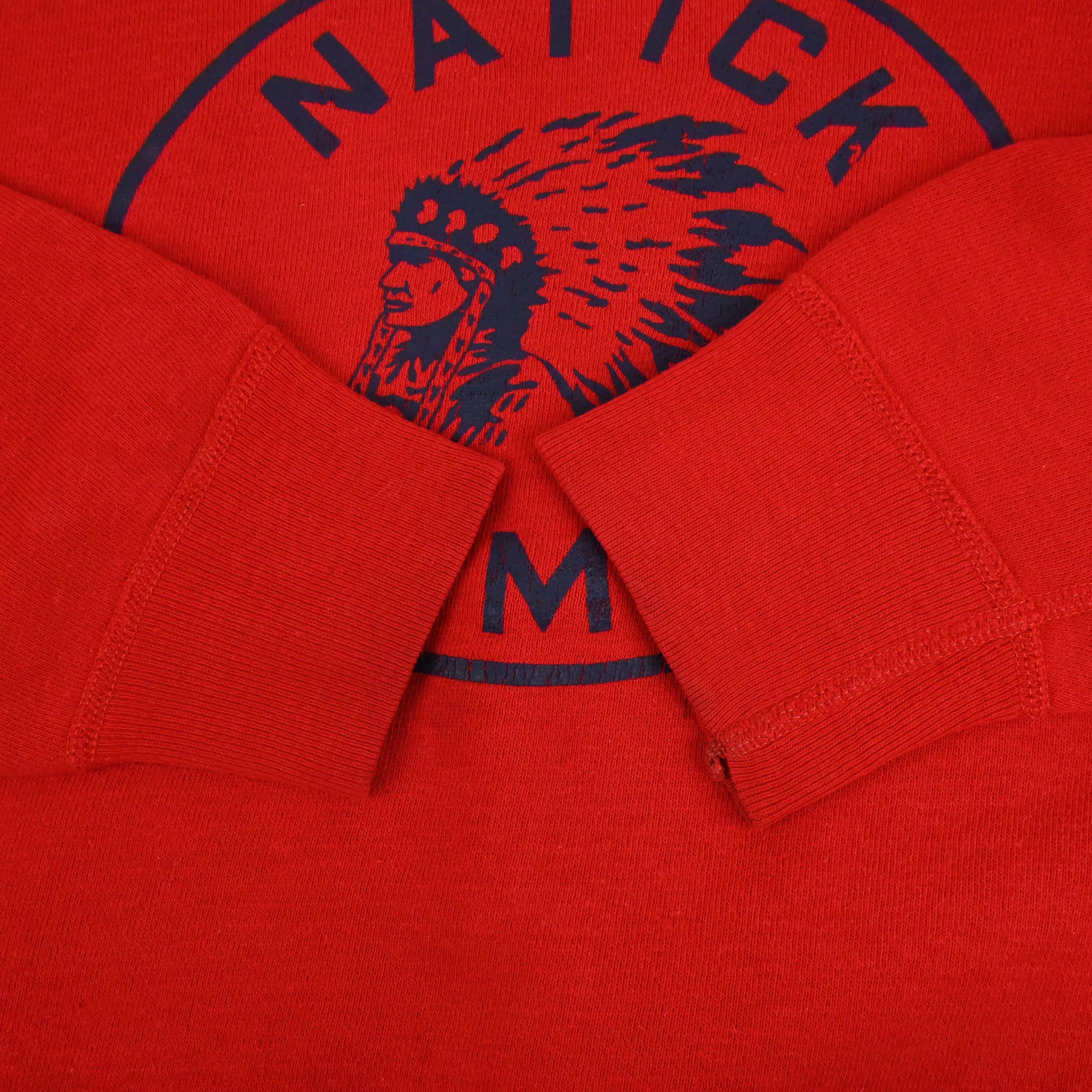 60's Indian Head Printed Sweat Shirt "NATICK RED MAN"