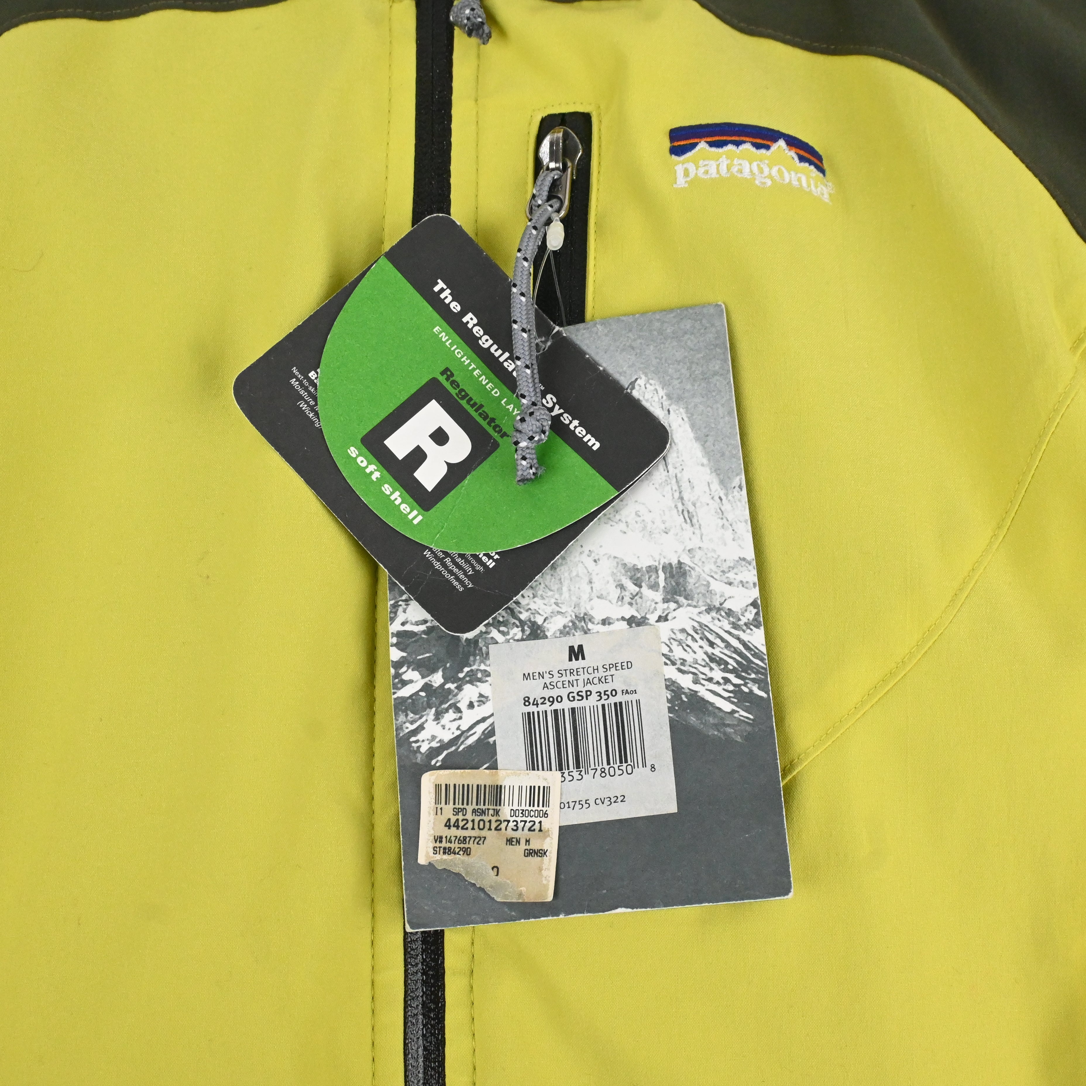 ’01 patagonia STRETCH SPEED ASCENT JACKET DEAD STOCK SIZE M Green Spark