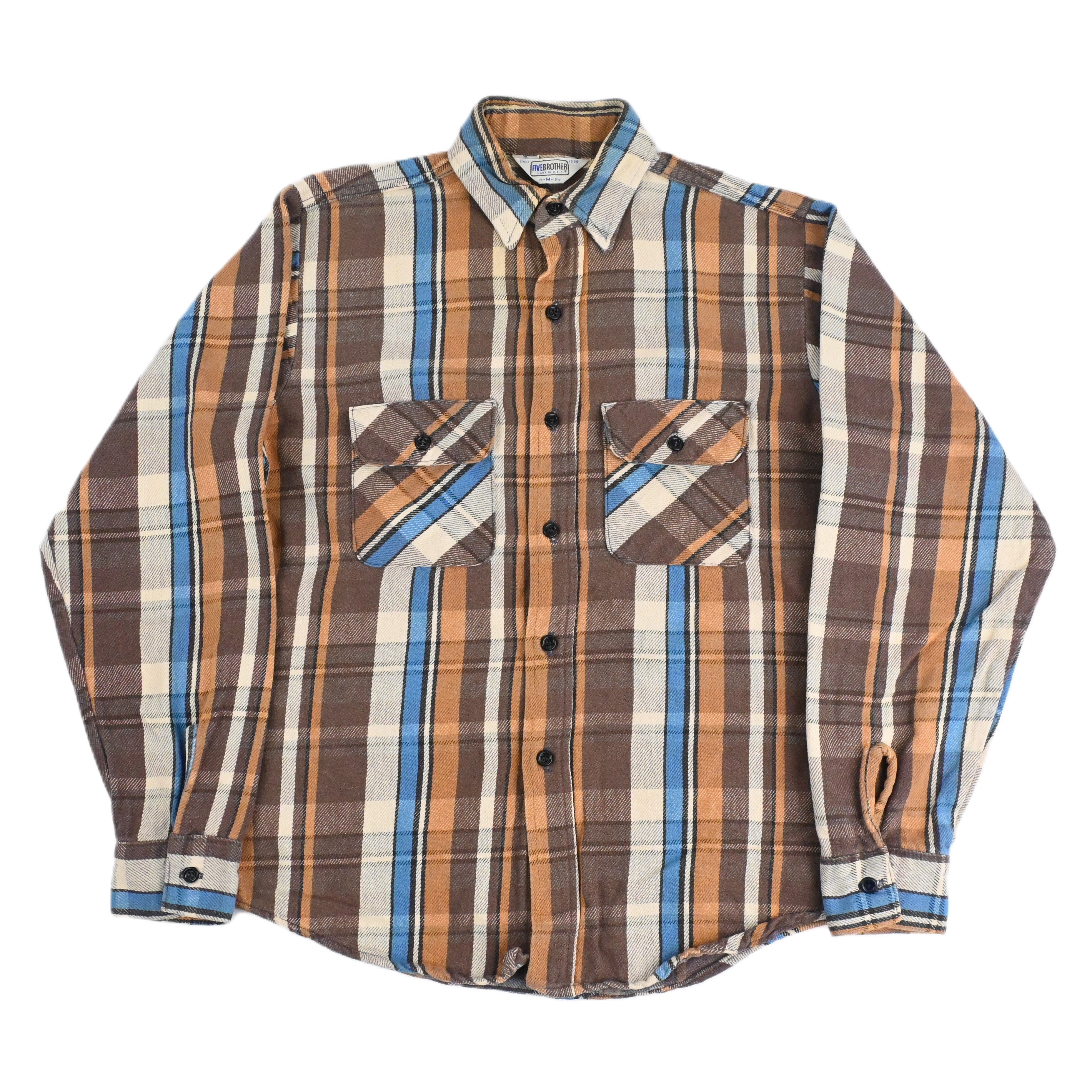 80's FIVE BROTHER FLANNEL L/S SHIRT SIZE M