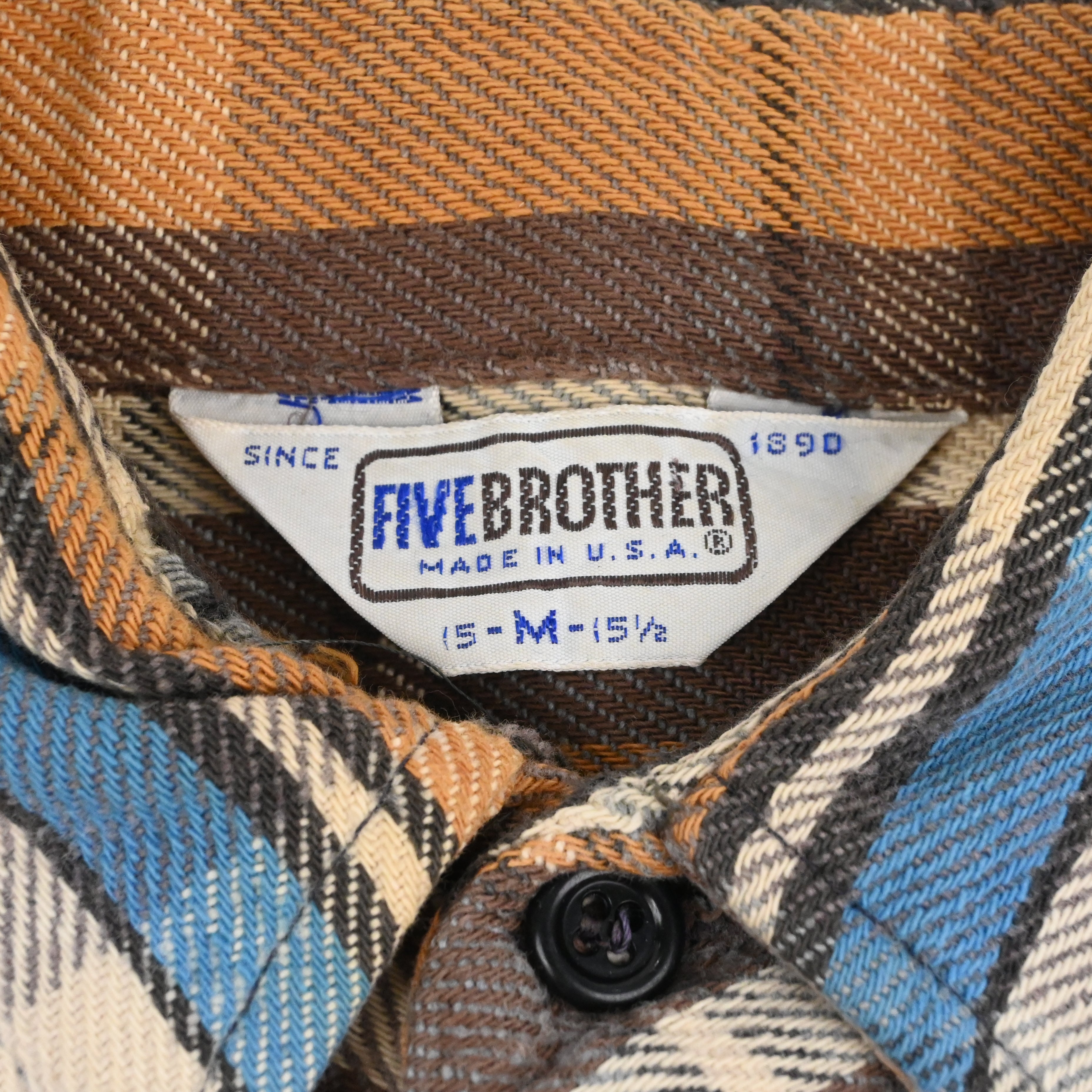 80's FIVE BROTHER FLANNEL L/S SHIRT SIZE M