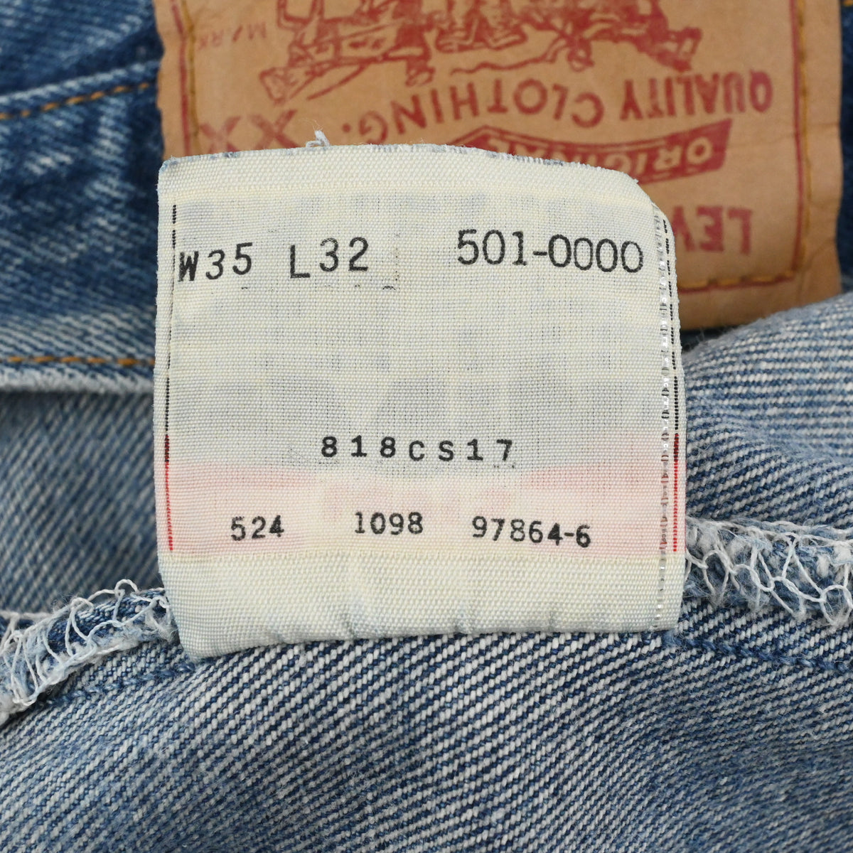 '98 LEVI'S 501-0000 SIZE W32 L29