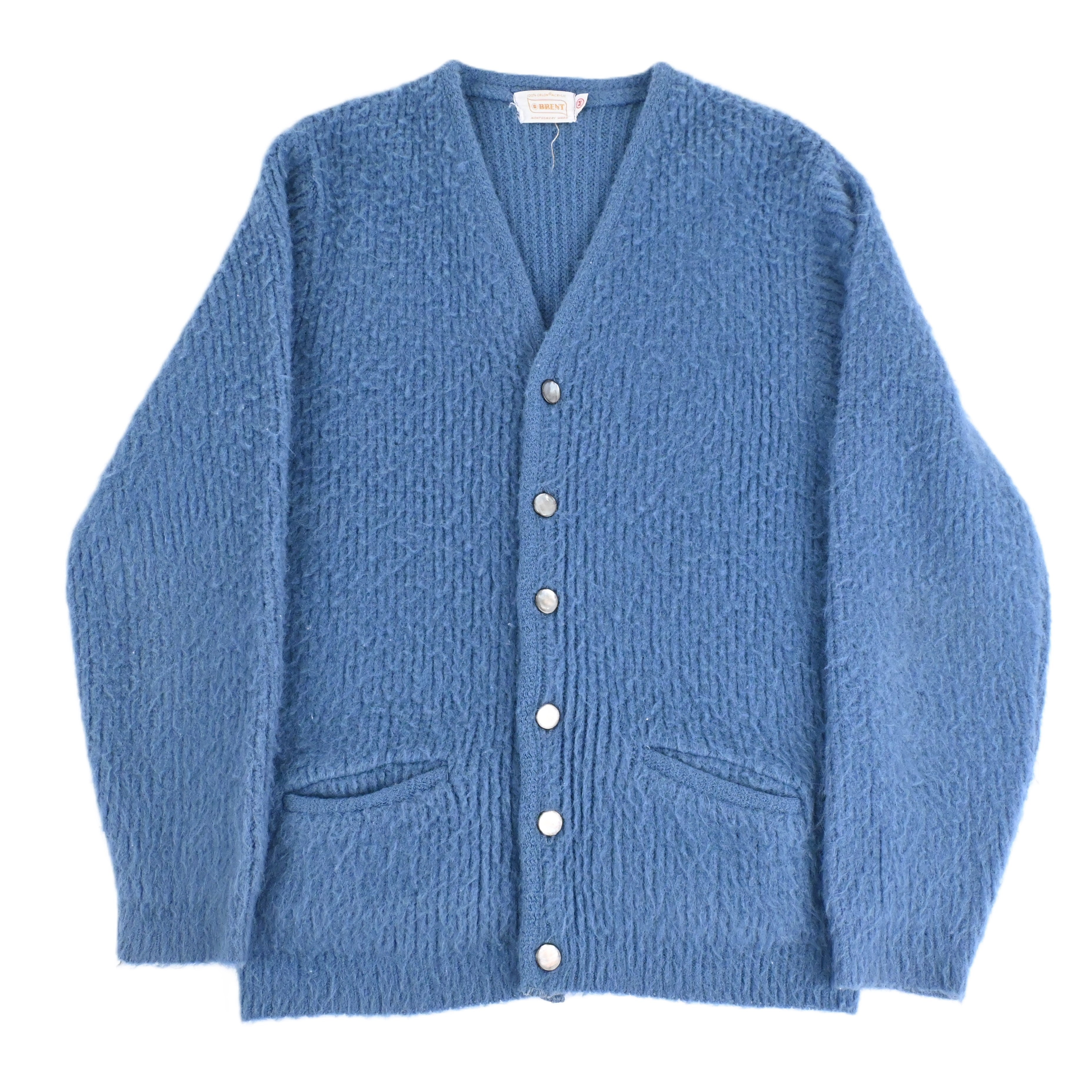 60's BRENT ACRYLIC CARDIGAN SIZE M