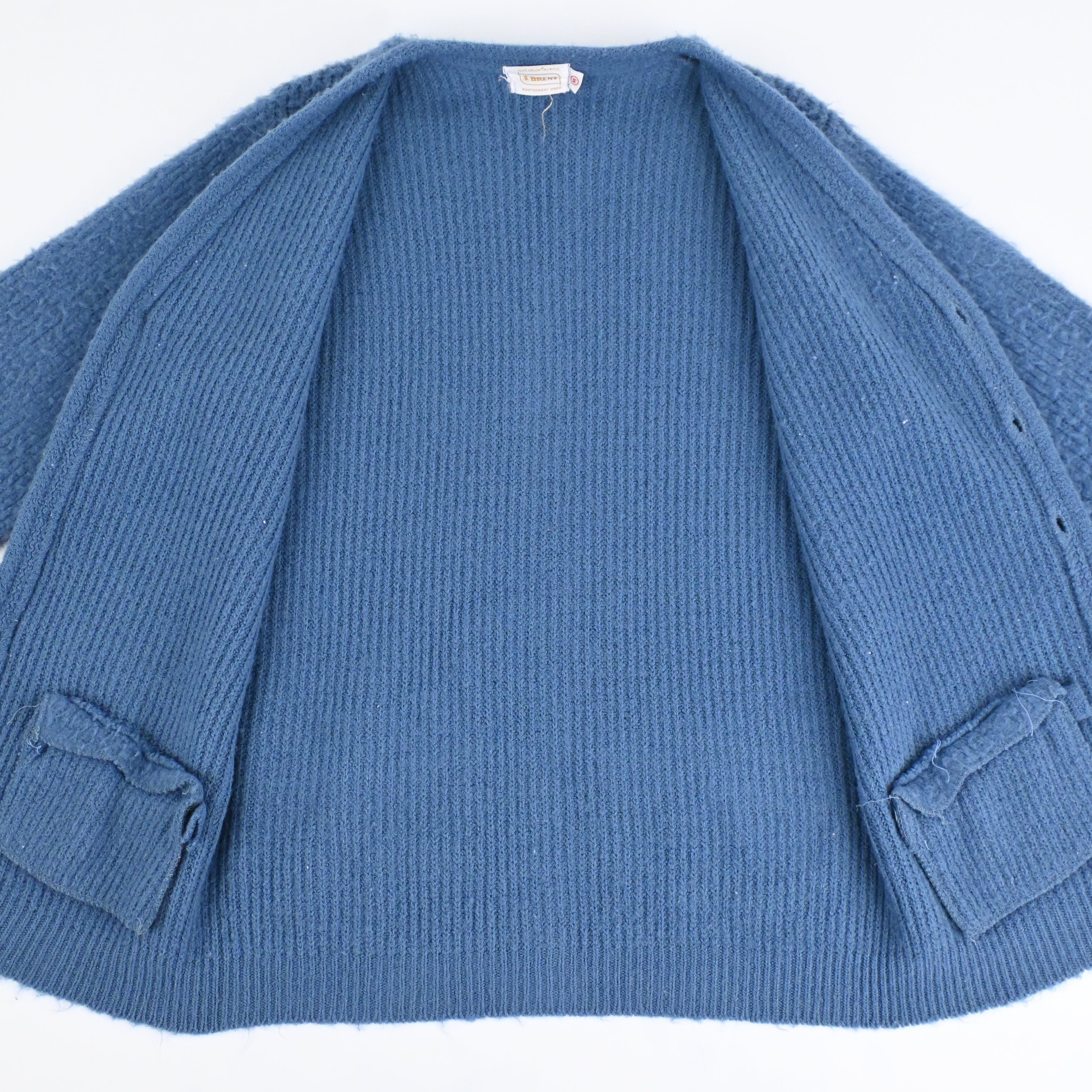 60's BRENT ACRYLIC CARDIGAN SIZE M