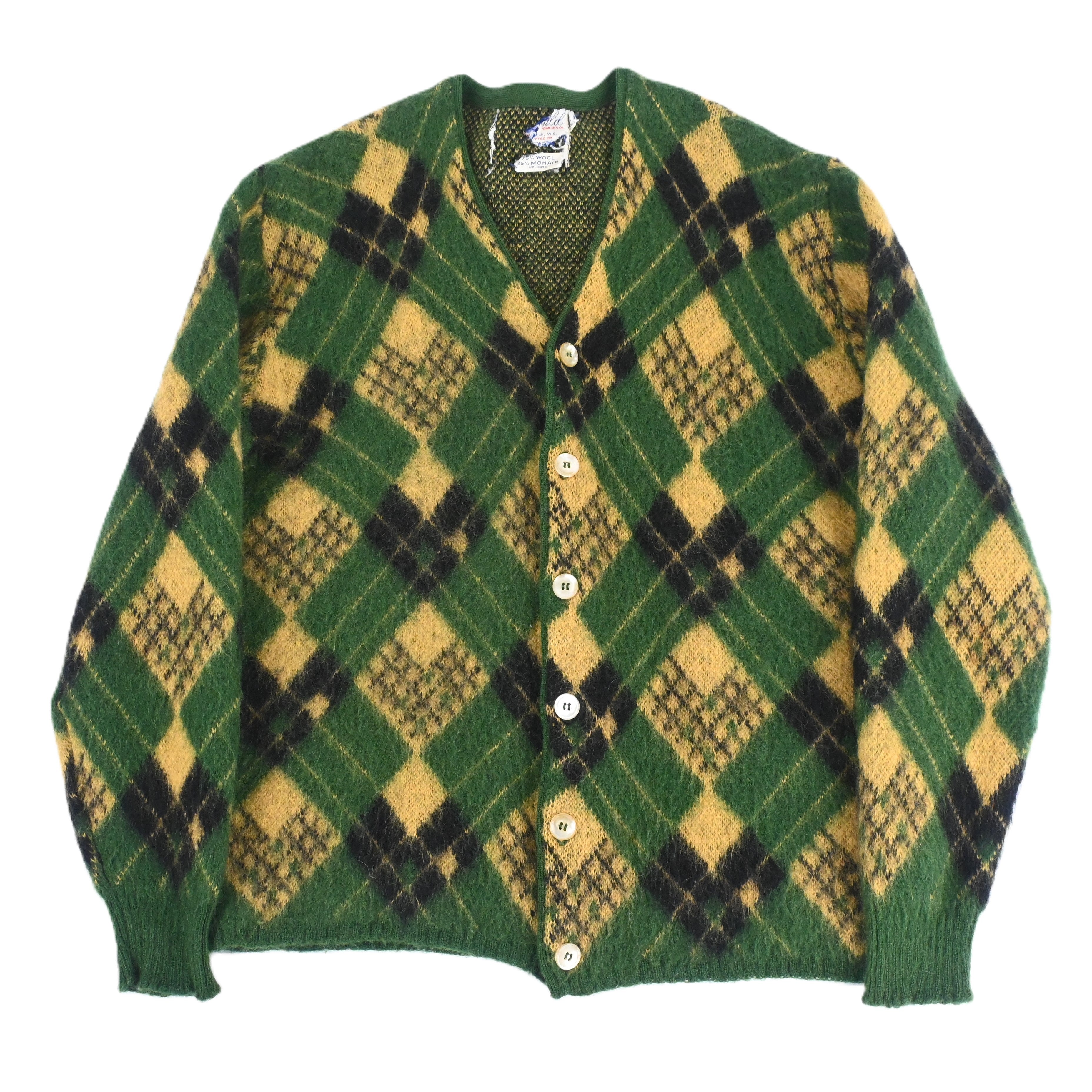 60's JERSILD ARGYLE MOHAIR CARDIGAN size M