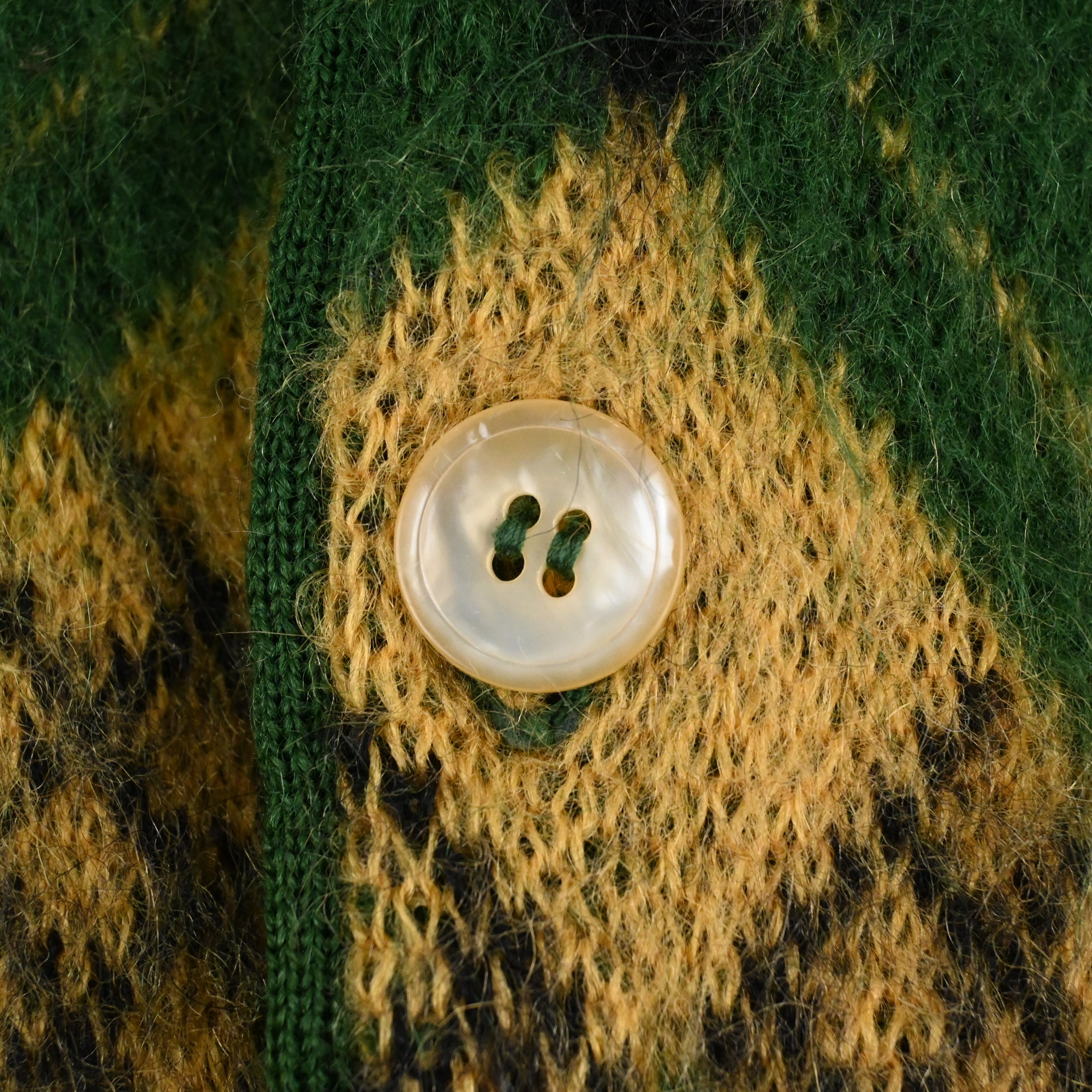 60's JERSILD ARGYLE MOHAIR CARDIGAN size M