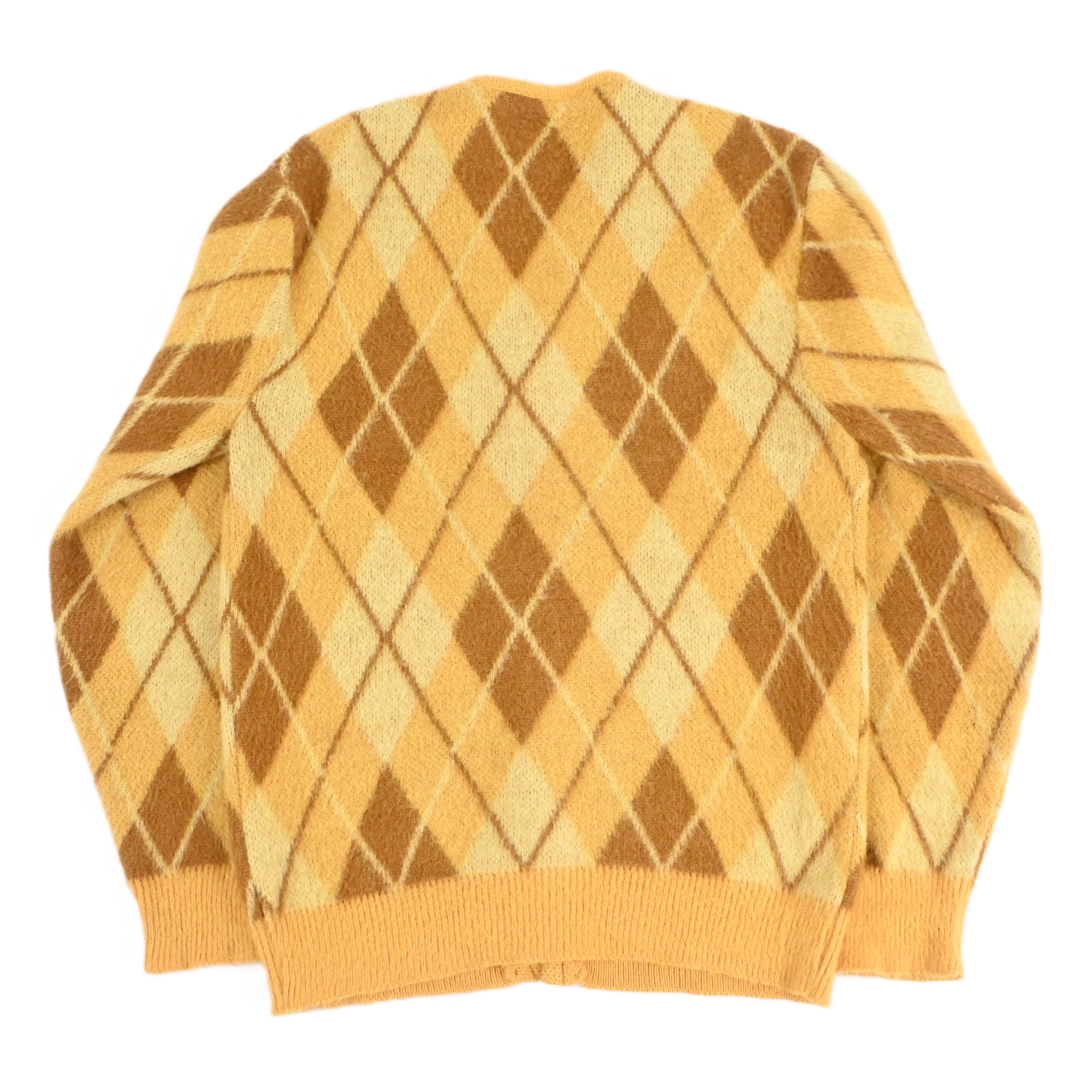 60's SEARS KINGS ROAD SPORTWEAR ARGYLE MOHAIR CARDIGAN size M