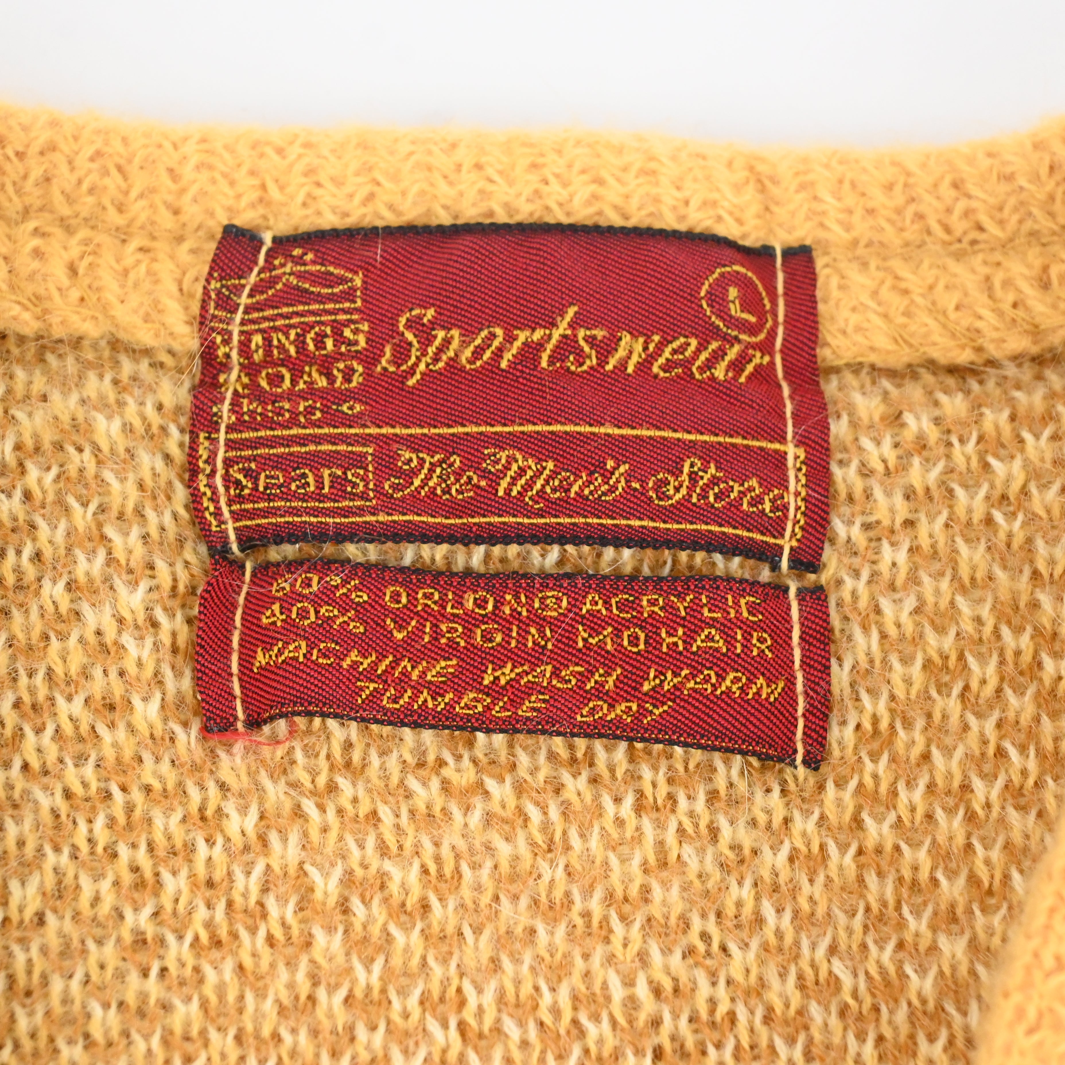 60's SEARS KINGS ROAD SPORTWEAR ARGYLE MOHAIR CARDIGAN size L