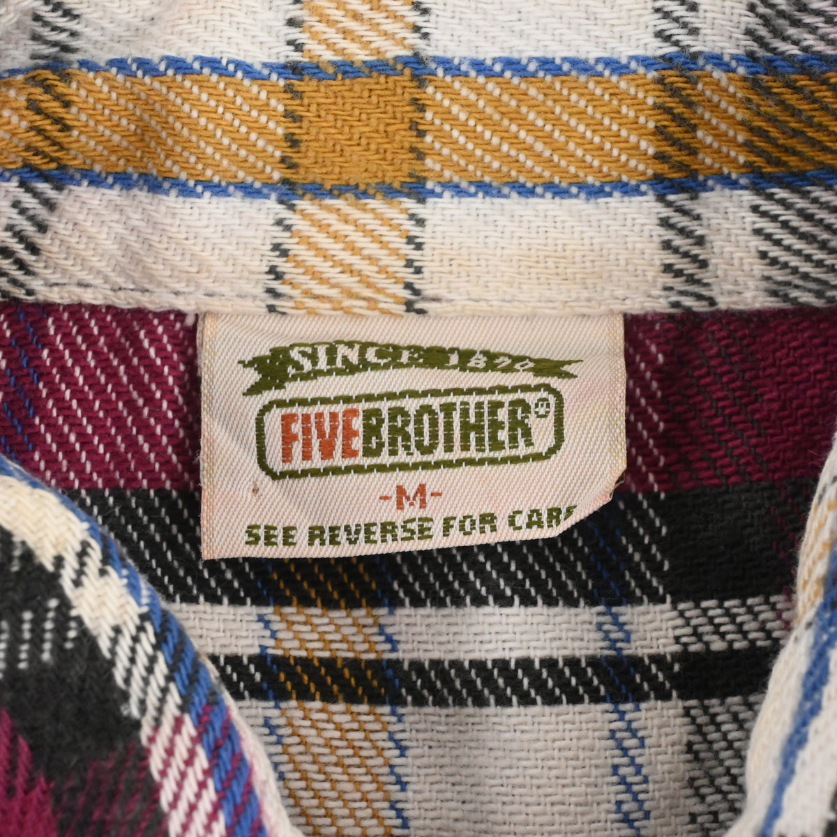 90's FIVE BROTHER FRANNEL SHIRT SIZE M
