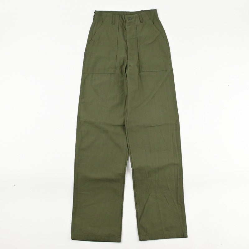 60's SATEEN FATIGUE PANTS BUTTON FLY DEAD STOCK SIZE W30 L35