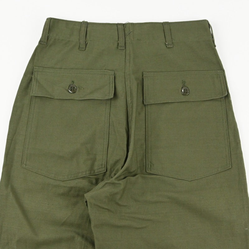 60's SATEEN FATIGUE PANTS BUTTON FLY DEAD STOCK SIZE W30 L35