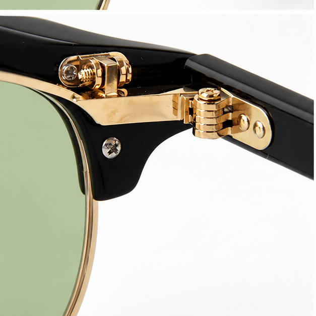 FLAME:Black×Gold LENSES:Olive Foremost Garments Flip up Glasses