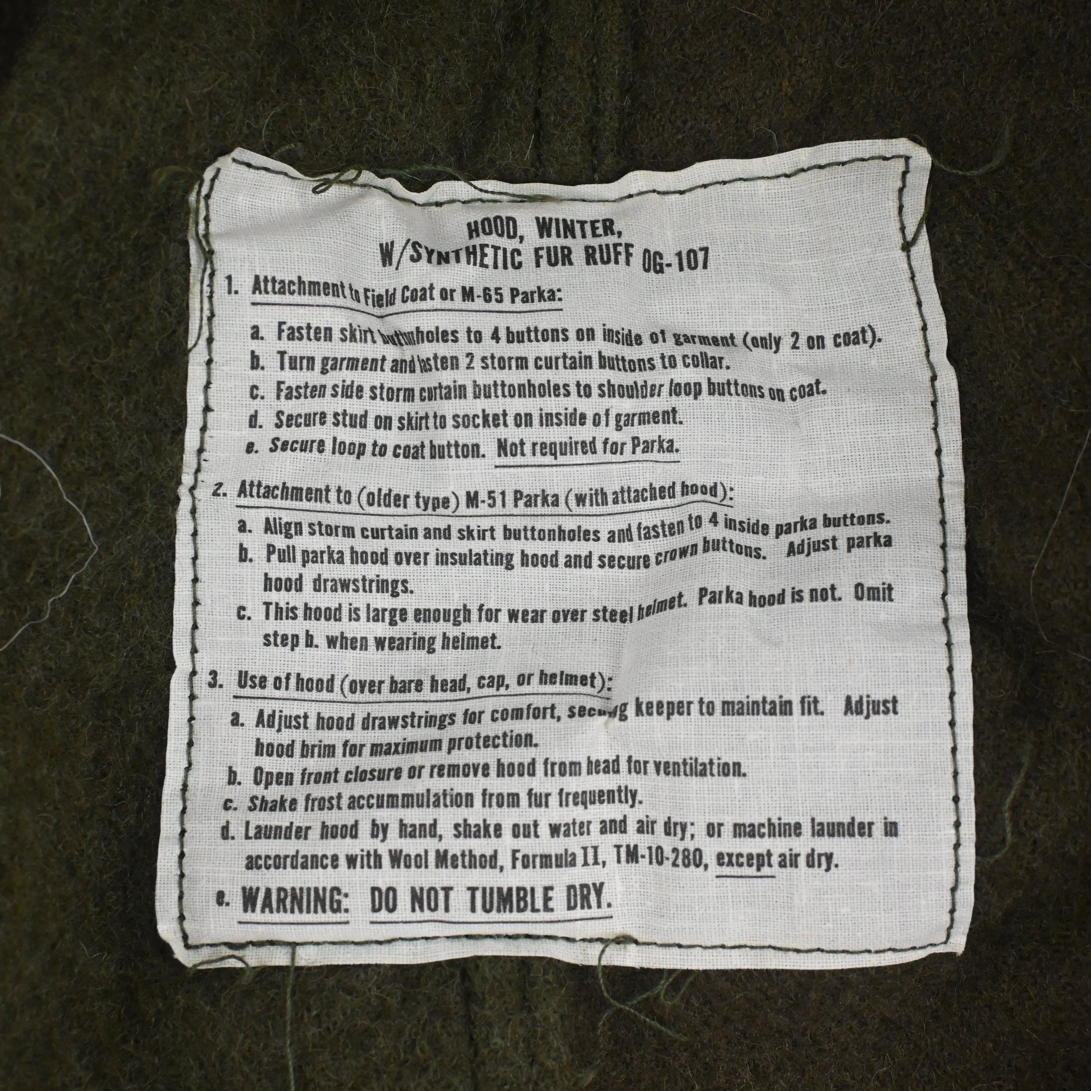 '82 M-65 FIELD PARKA FULL SET NON WASH SIZE MEDIUM