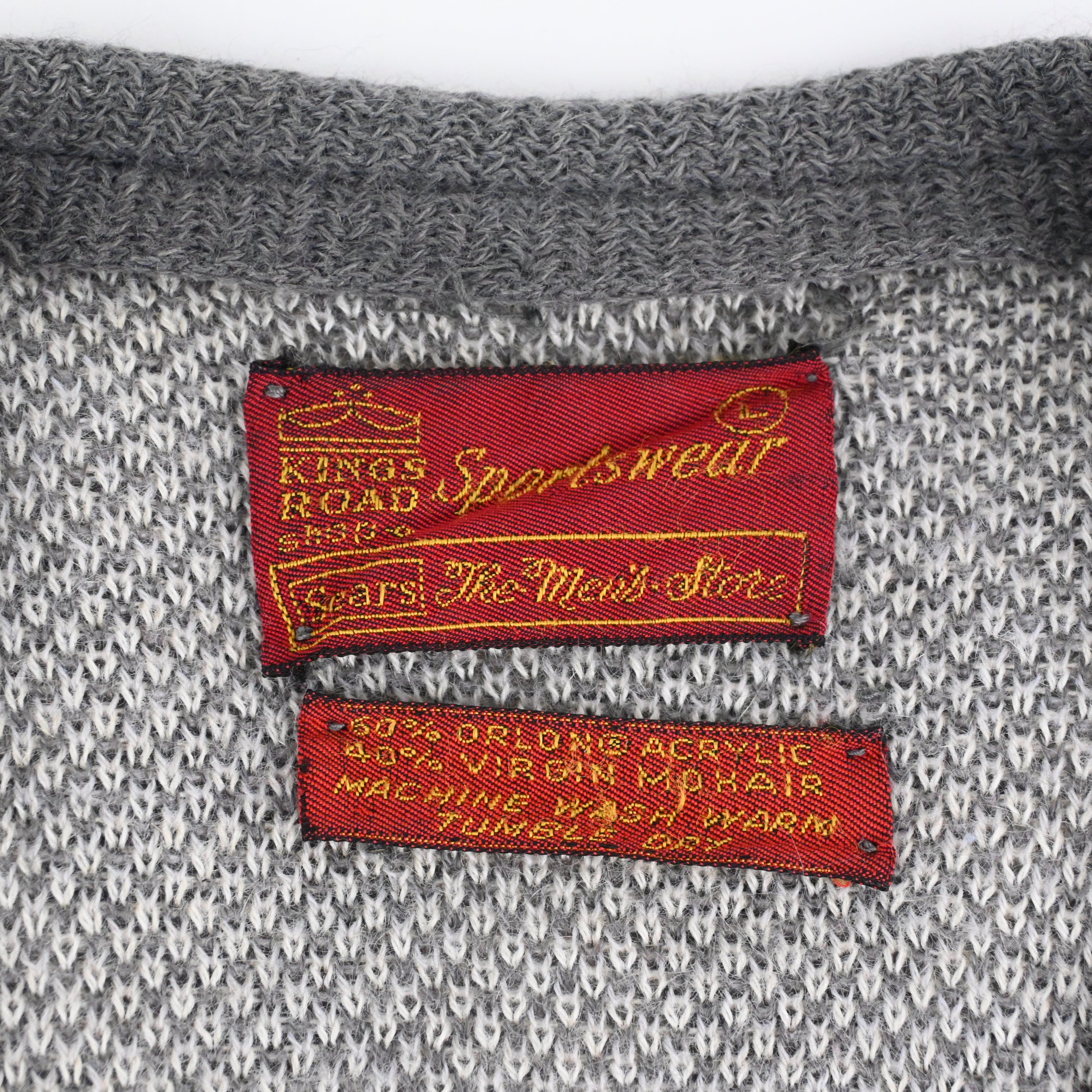 60's SEARS KINGS ROAD SPORTSWEAR ARGYLE MOHAIR CARDIGAN SIZE L