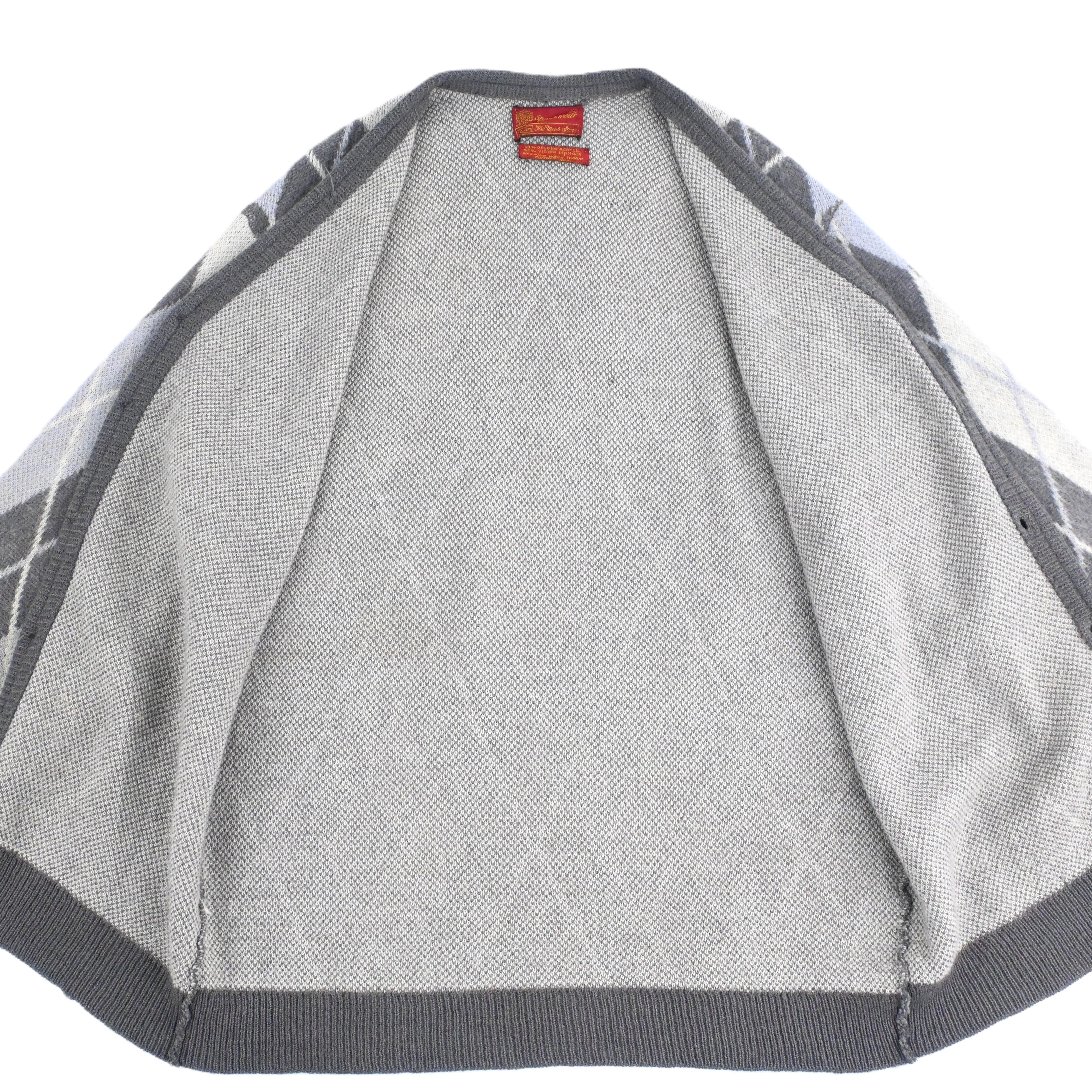 60's SEARS KINGS ROAD SPORTSWEAR ARGYLE MOHAIR CARDIGAN SIZE L