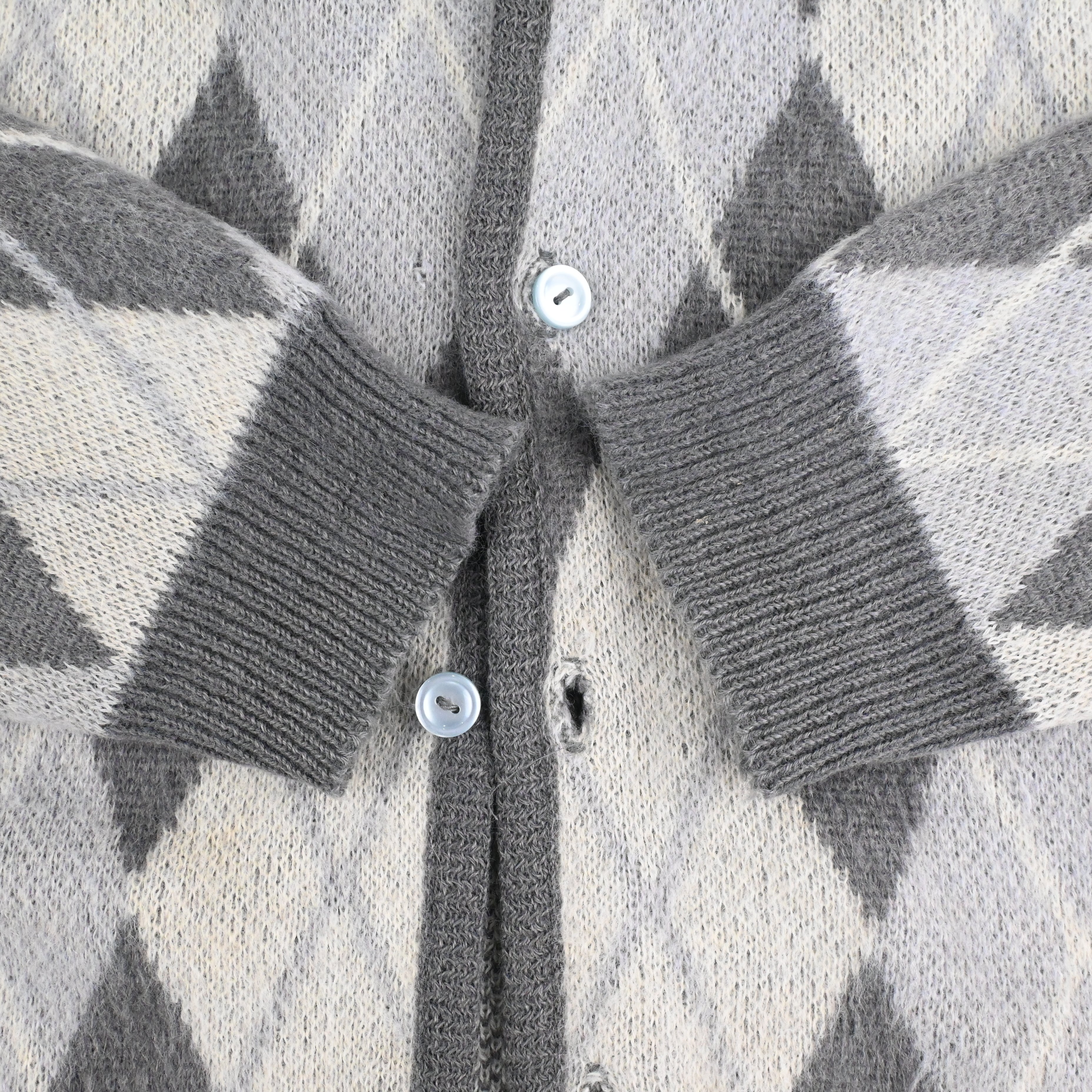 60's SEARS KINGS ROAD SPORTSWEAR ARGYLE MOHAIR CARDIGAN SIZE L