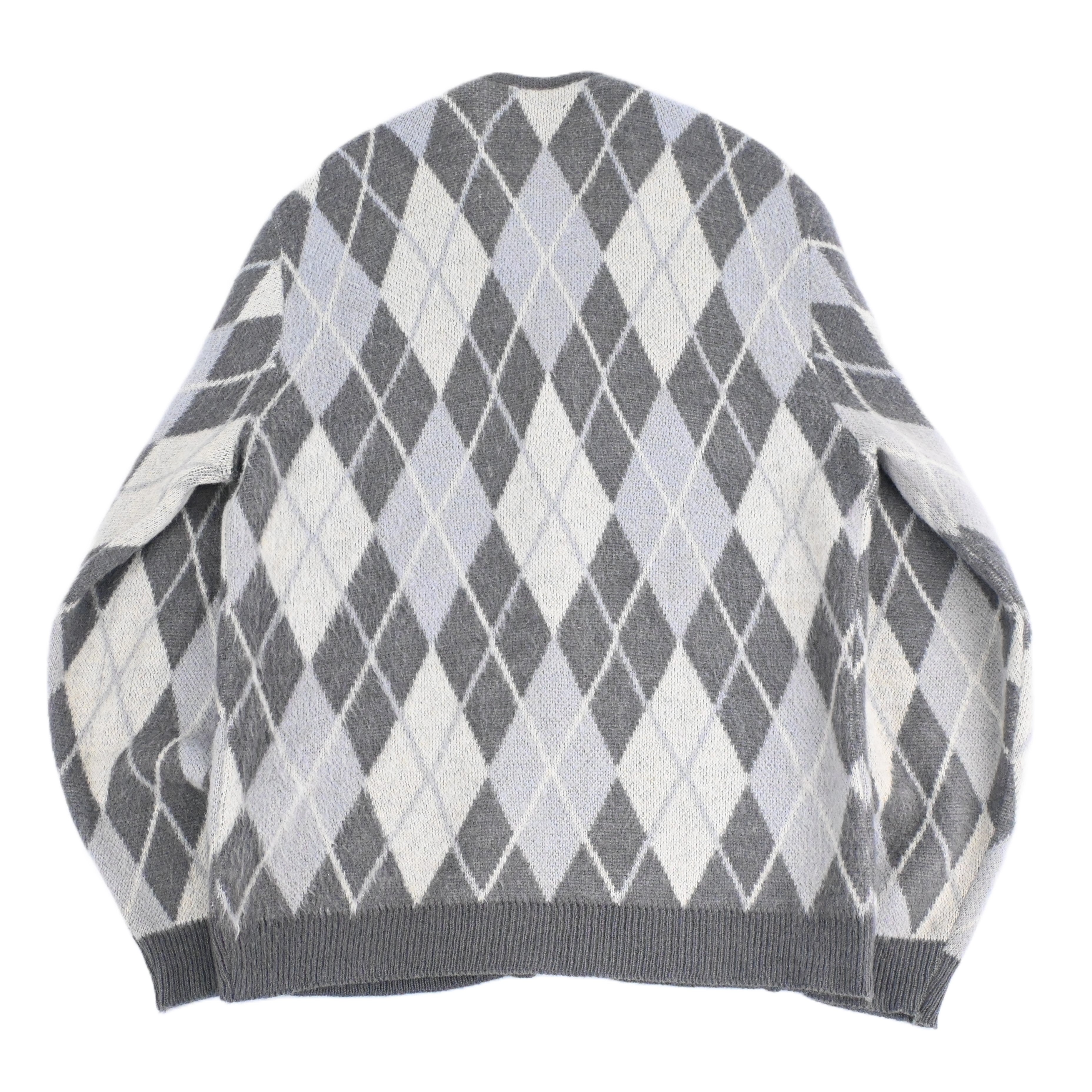 60's SEARS KINGS ROAD SPORTSWEAR ARGYLE MOHAIR CARDIGAN SIZE L