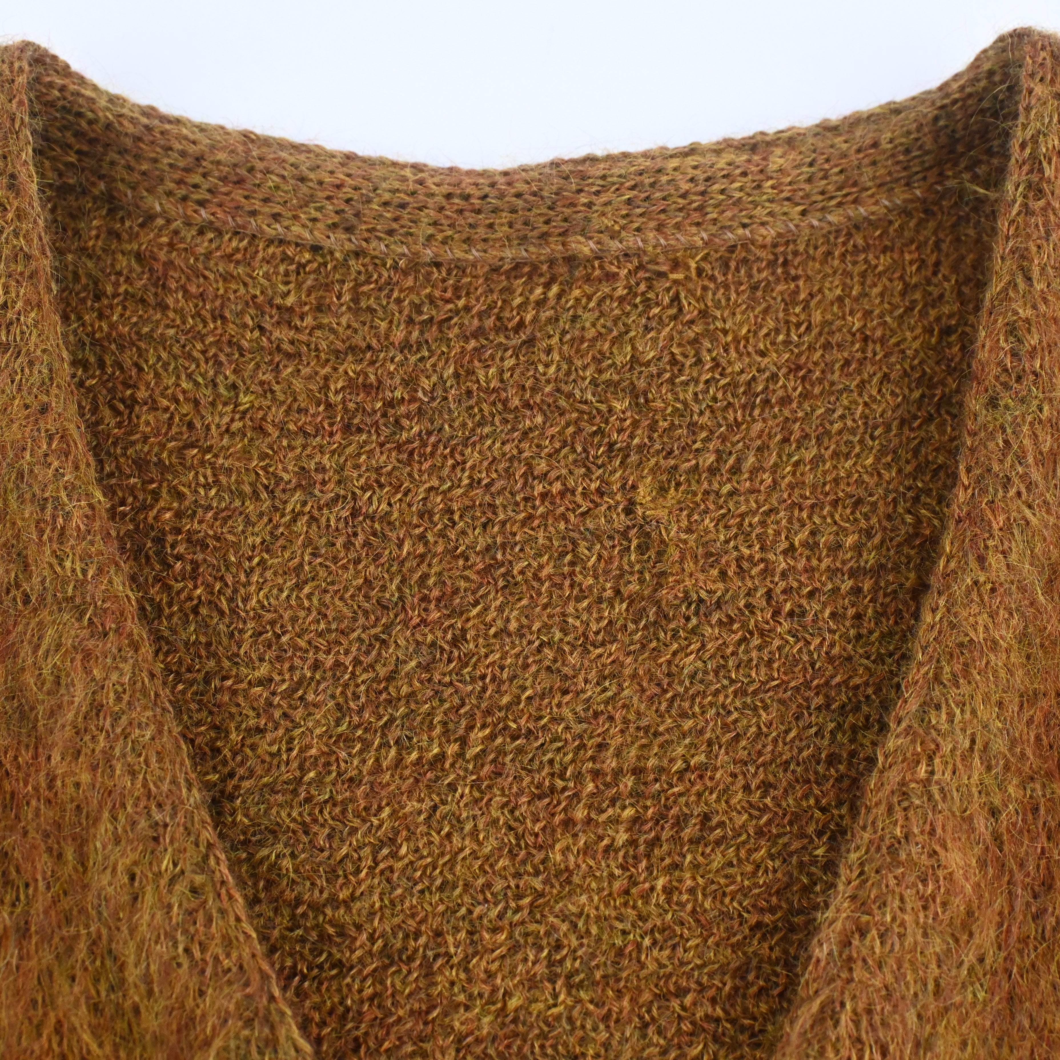 60's ARGYLE MOHAIR CARDIGAN SIZE W58 L64