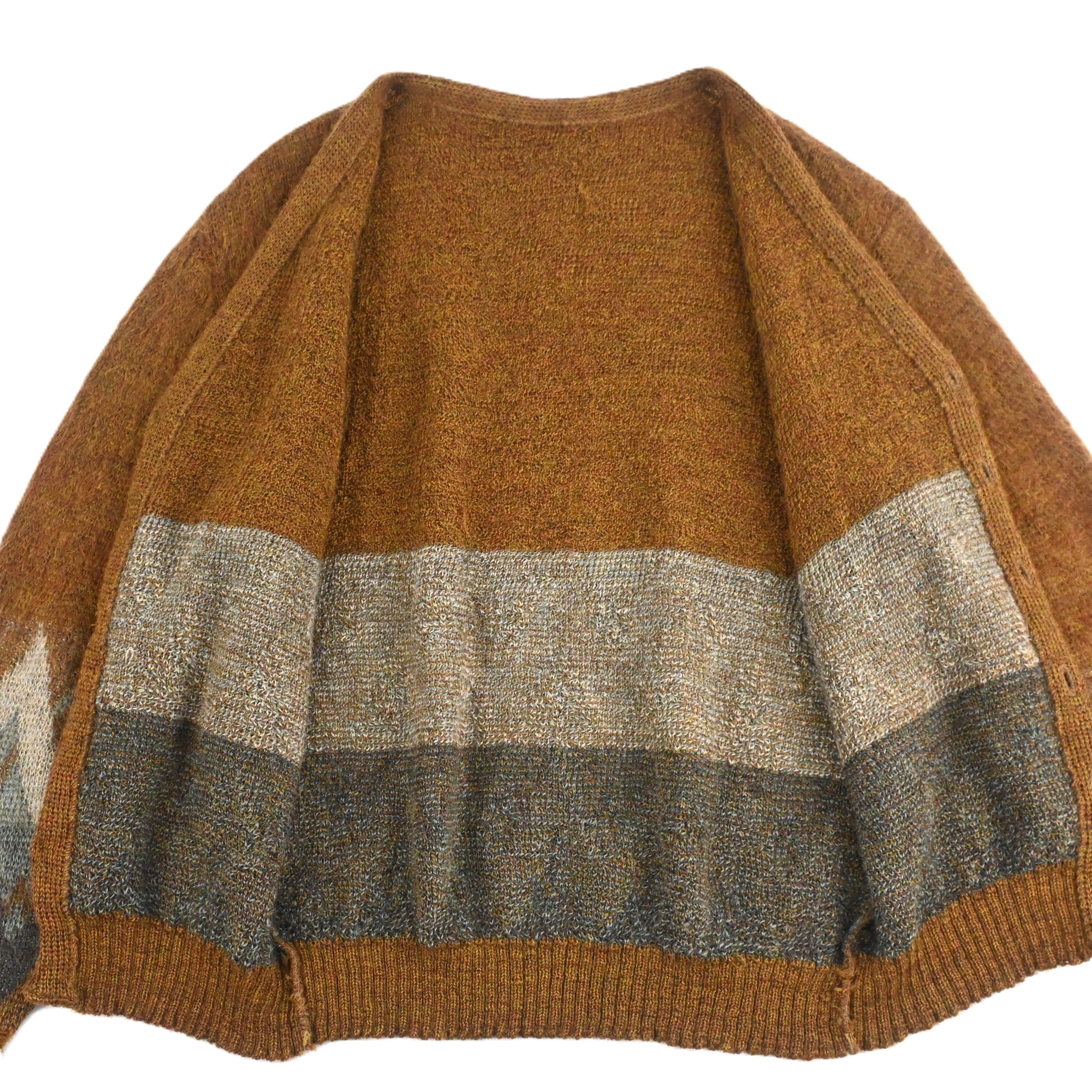 60's ARGYLE MOHAIR CARDIGAN SIZE W58 L64