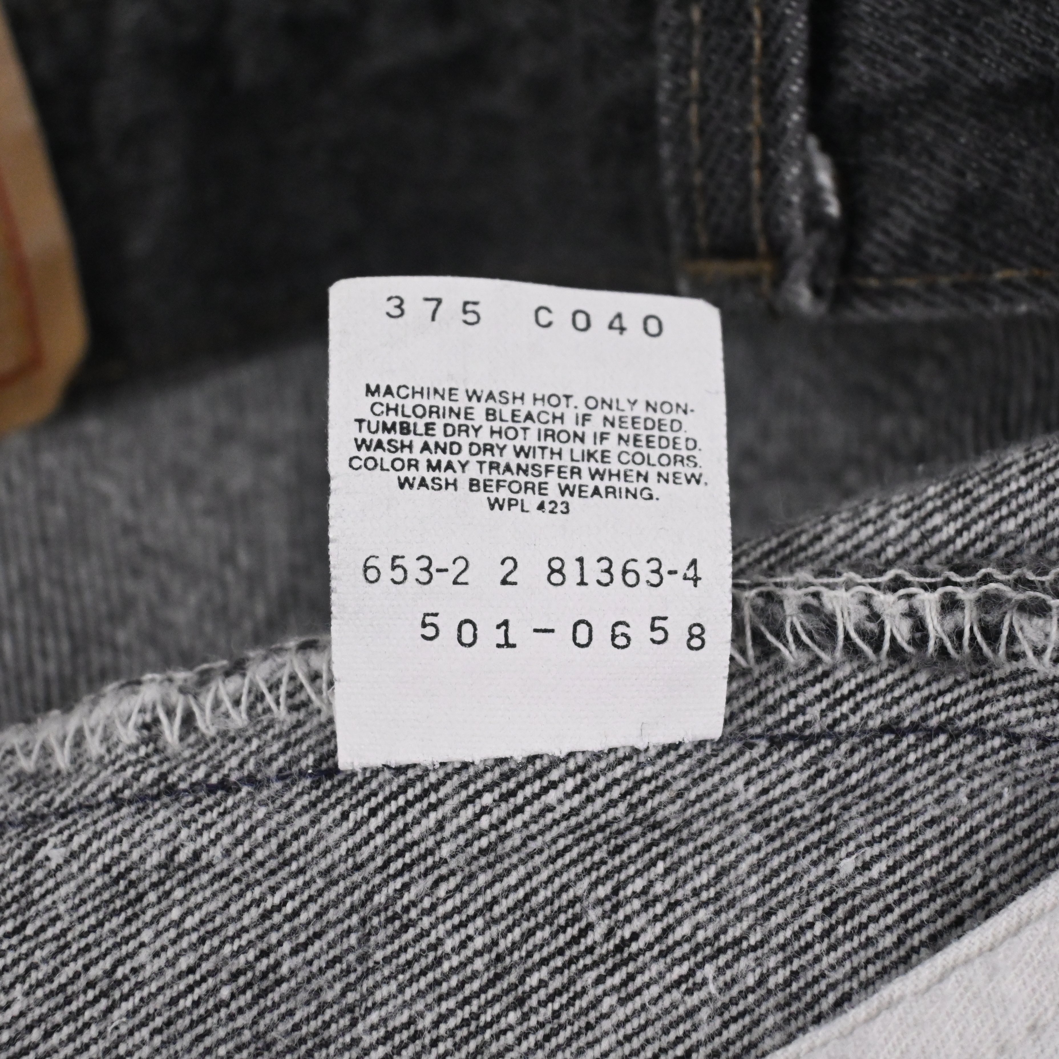 92 Levi's 501-0658 Black Size W33 L30