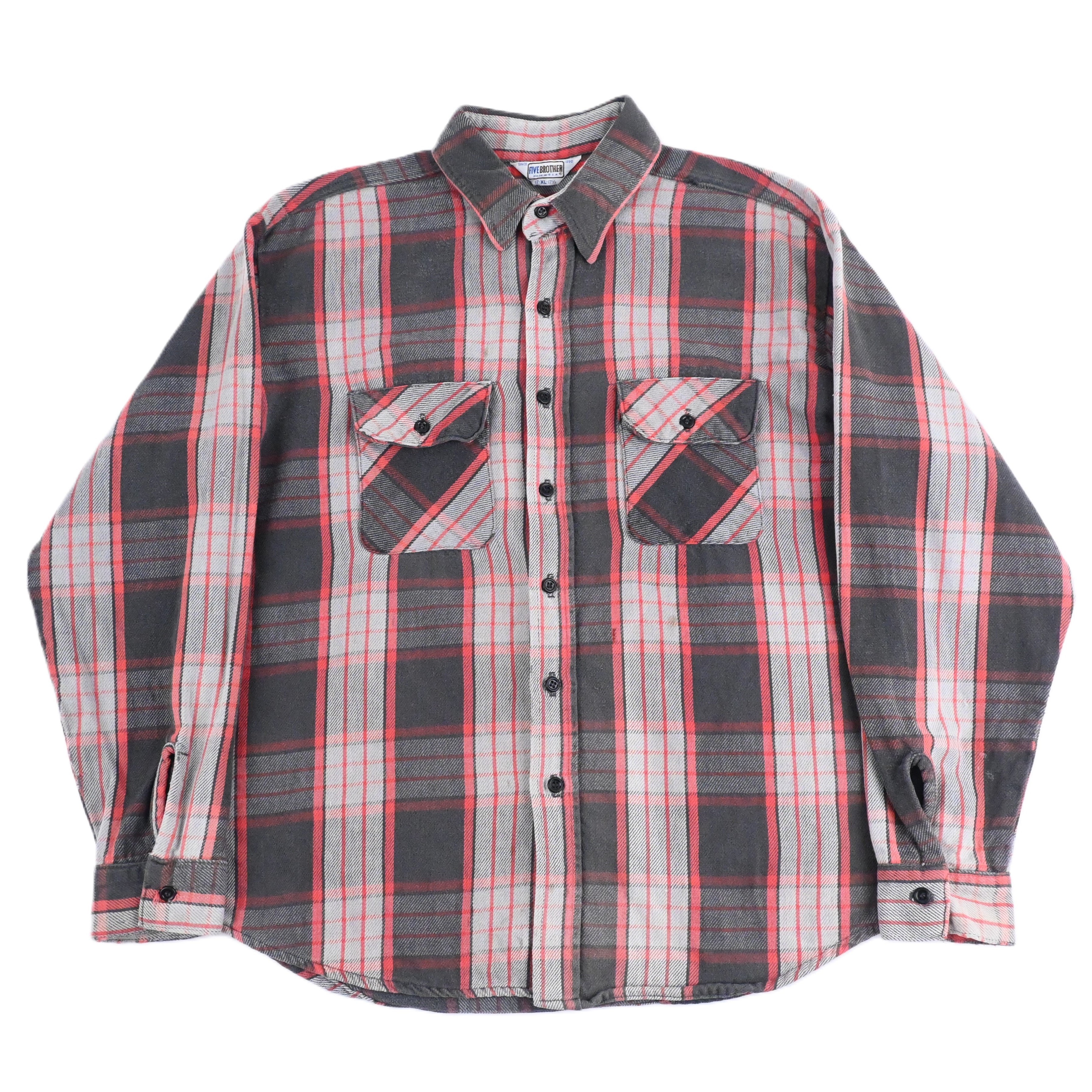 80's FIVE BROTHER FLANNEL L/S SHIRT SIZE XL
