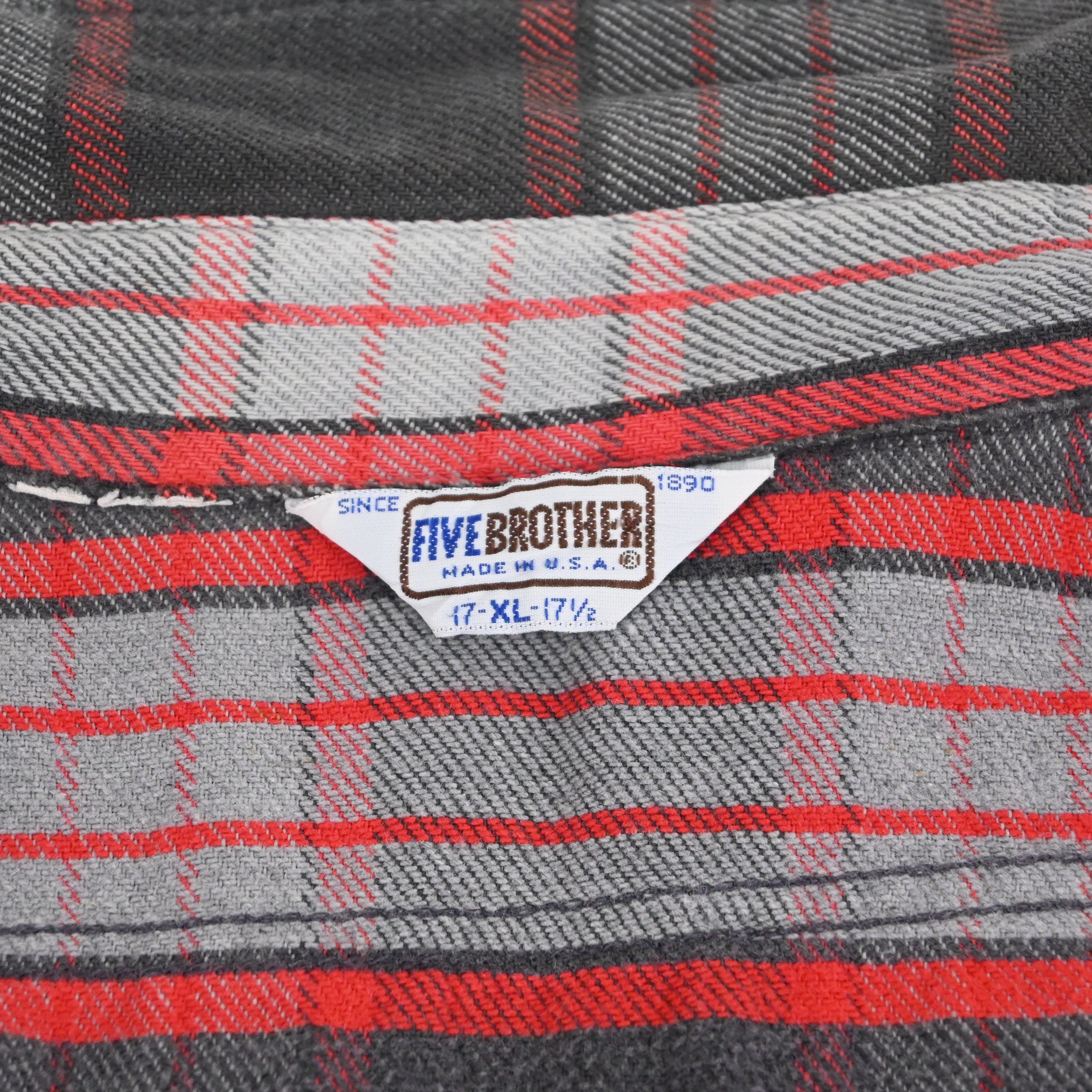 80's FIVE BROTHER FLANNEL L/S SHIRT SIZE XL