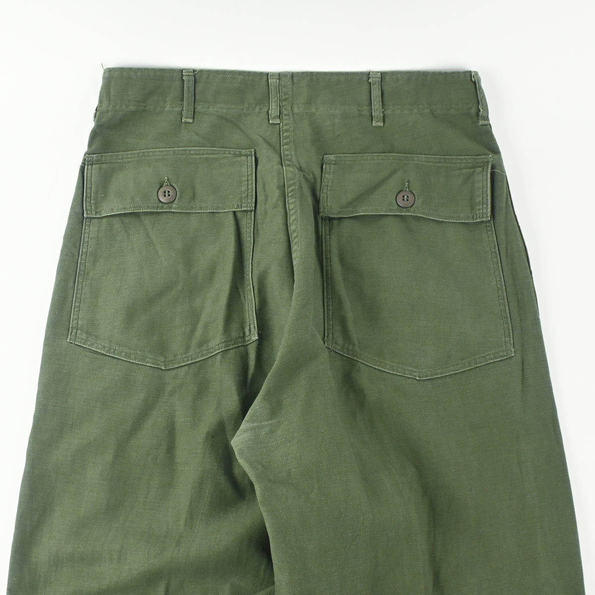 60's SATEEN FATIGUE PANTS BUTTON FLY SIZE W31 L31