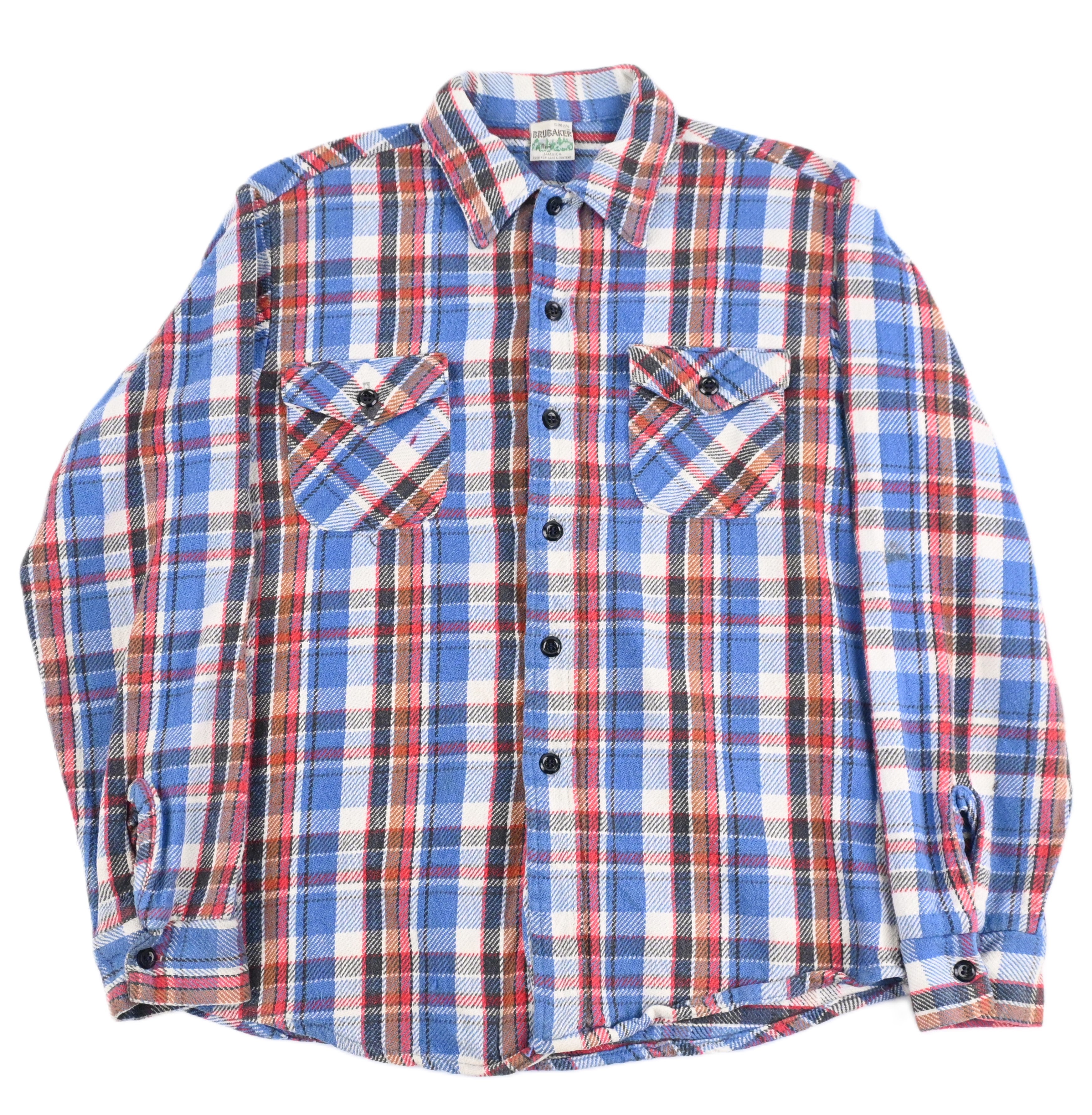 70's~ BRUBAKER FLANNEL L/S SHIRT SIZE M