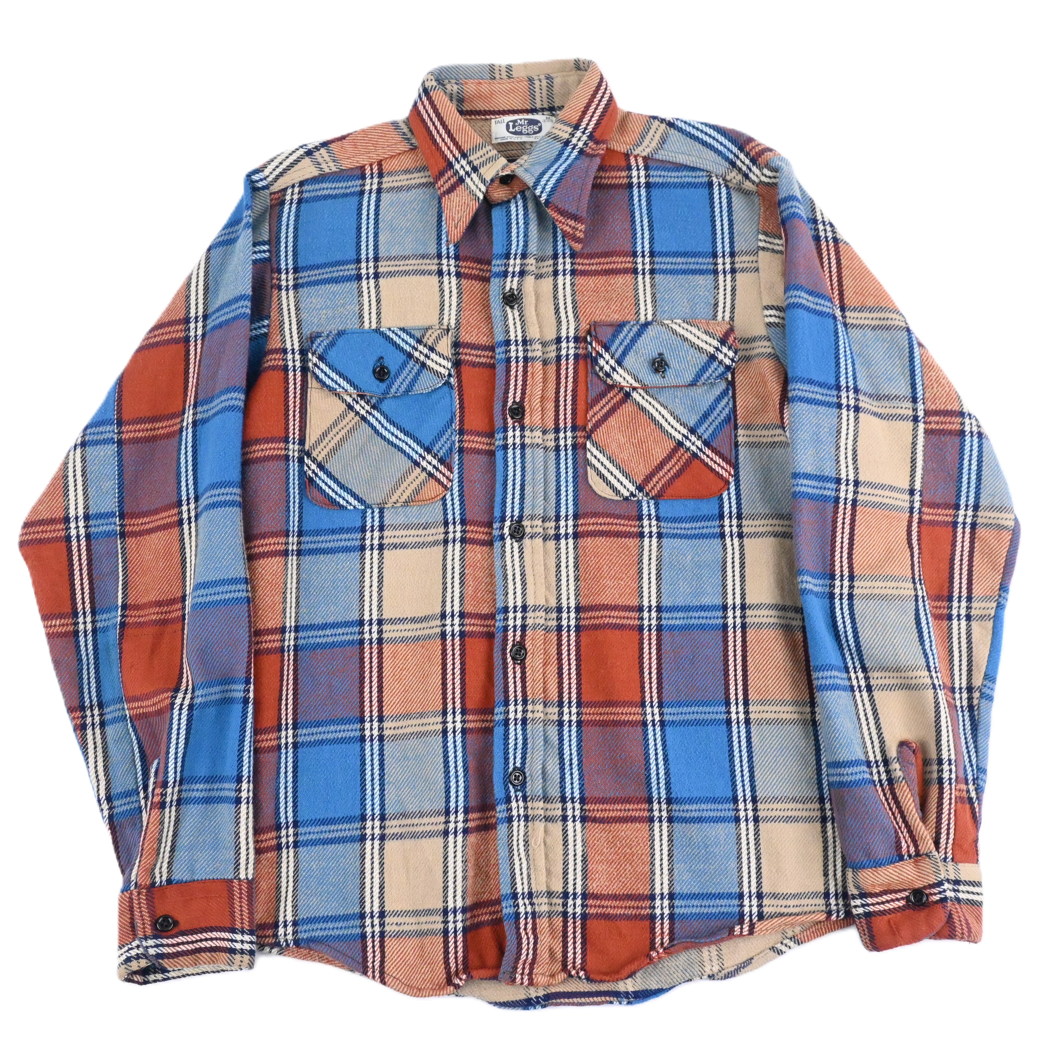 70's~ Mr. Leggs FLANNEL L/S SHIRT SIZE M-TALL
