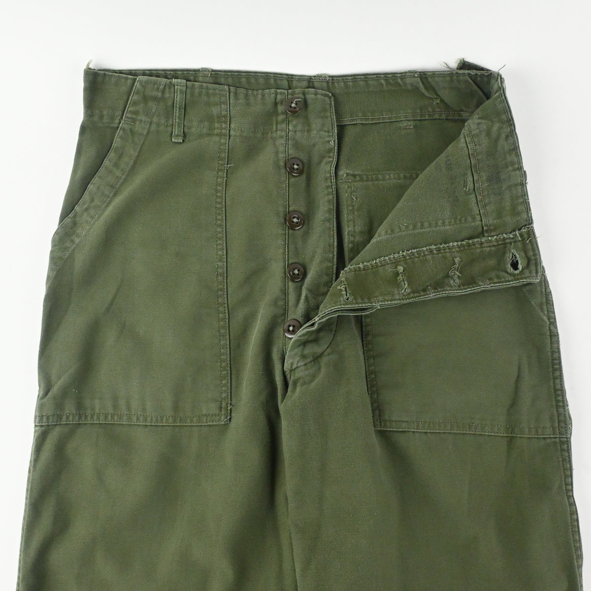 ~60's SATEEN FATIGUE PANTS BUTTON FLY SIZE W31 L31
