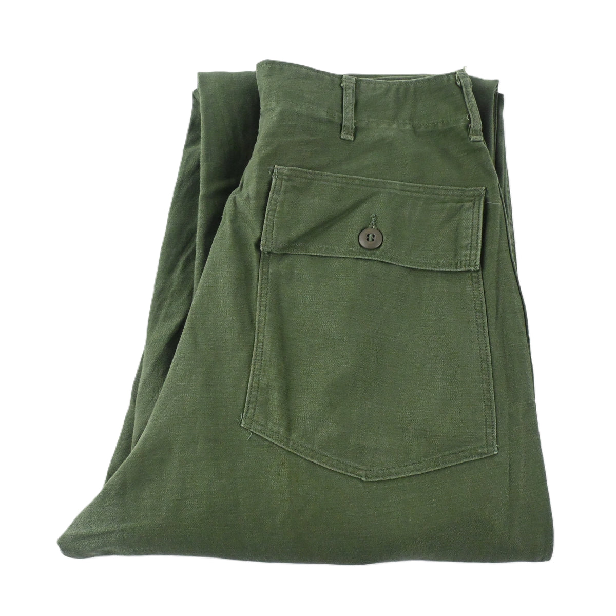 60's SATEEN FATIGUE PANTS BUTTON FLY SIZE W31 L31