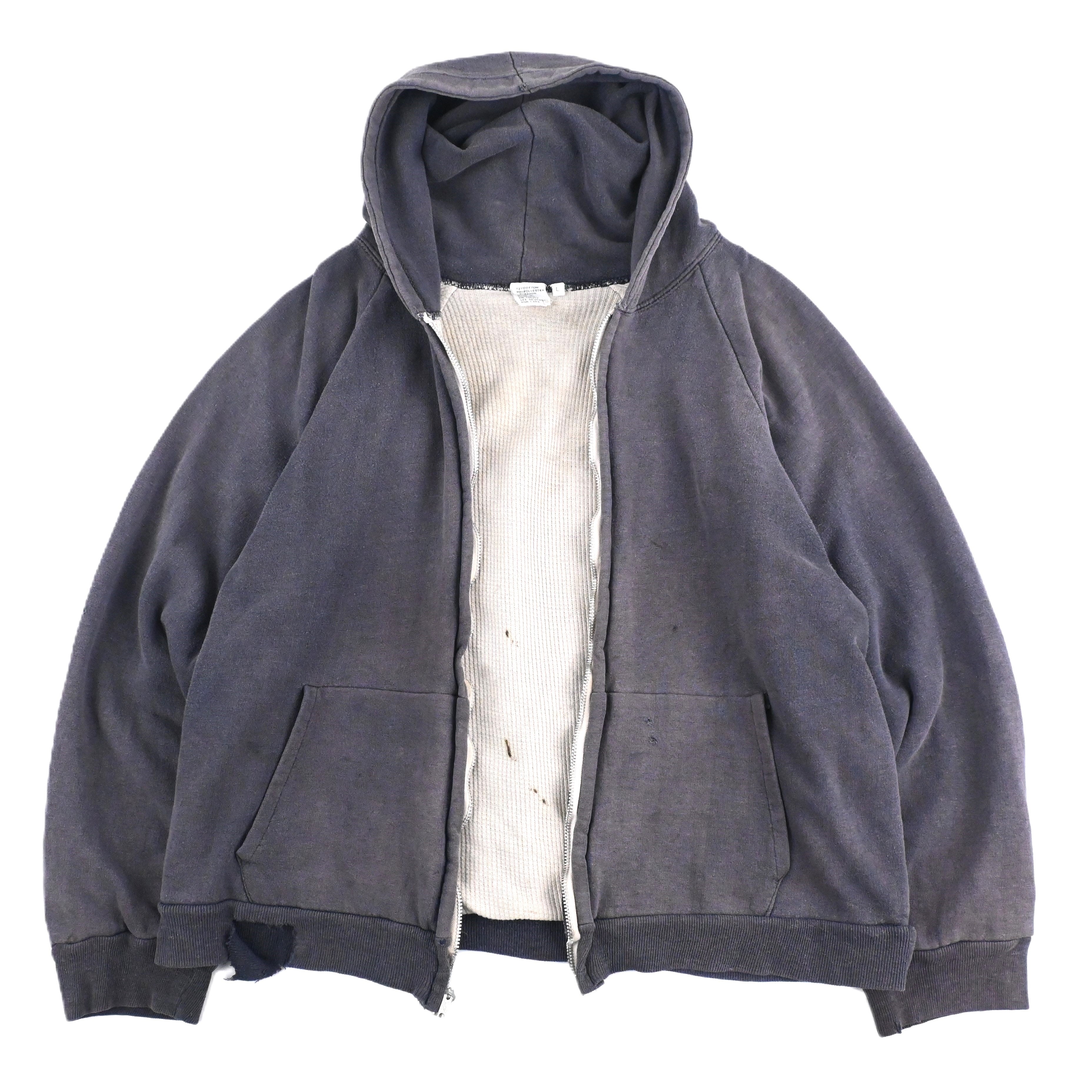 ~80's LINED THERMAL ZIP UP HOODIE SIZE L