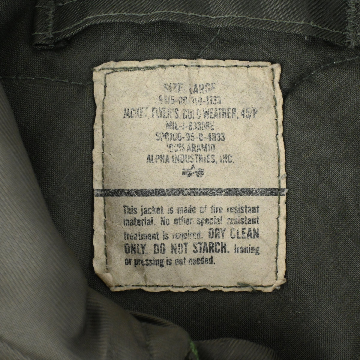 '95 U.S.A.F. CWU-45/P MIL-J-83388E SIZE LARGE